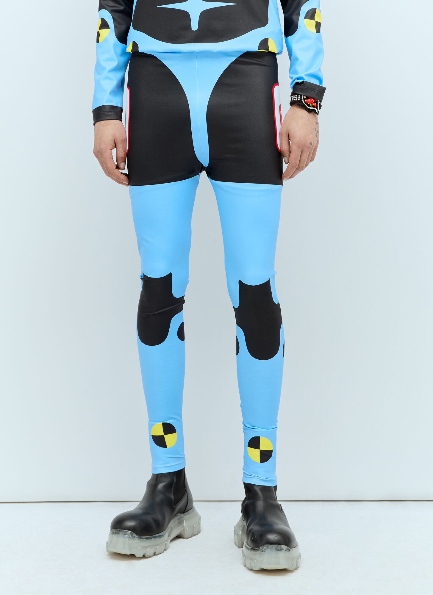Walter Van Beirendonck Men's Blue Dummy Bike Leggings - Man Pants Xl