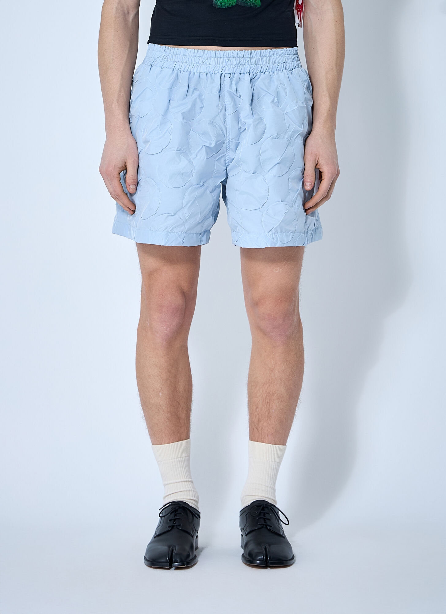 Walter Van Beirendonck Quilted Shorts In Light Blue