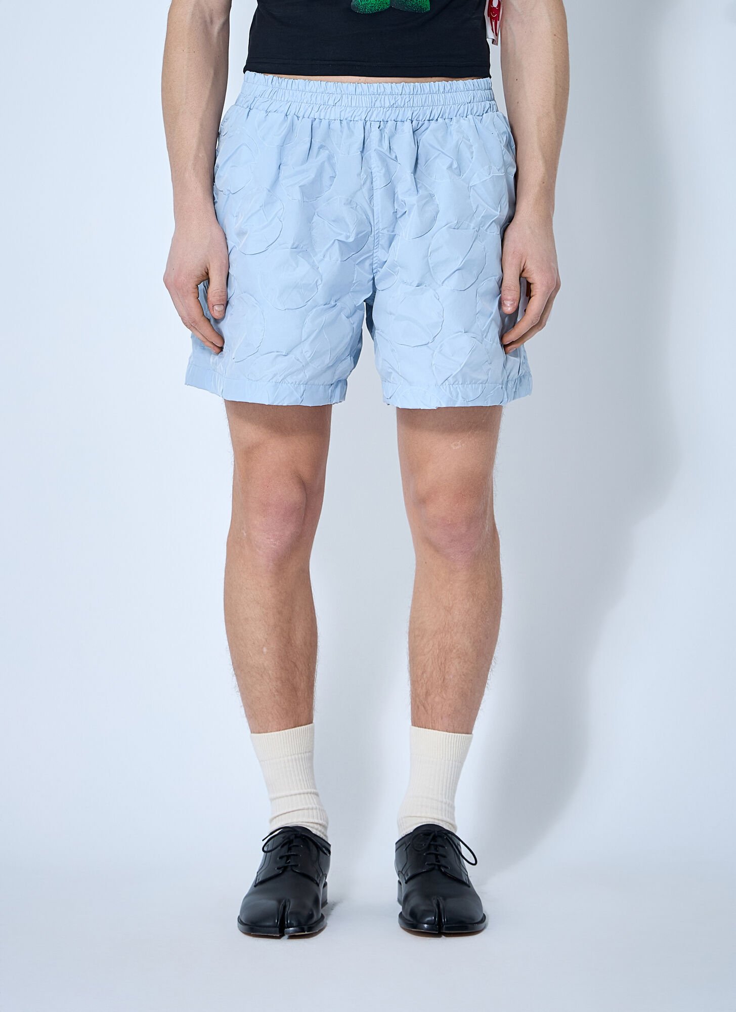 Walter Van Beirendonck Quilted Shorts In Light Blue