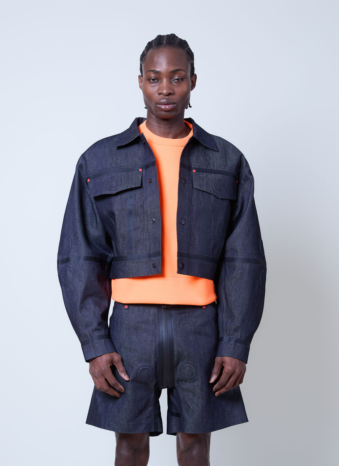Walter Van Beirendonck Embossed Denim Jacket In Blue