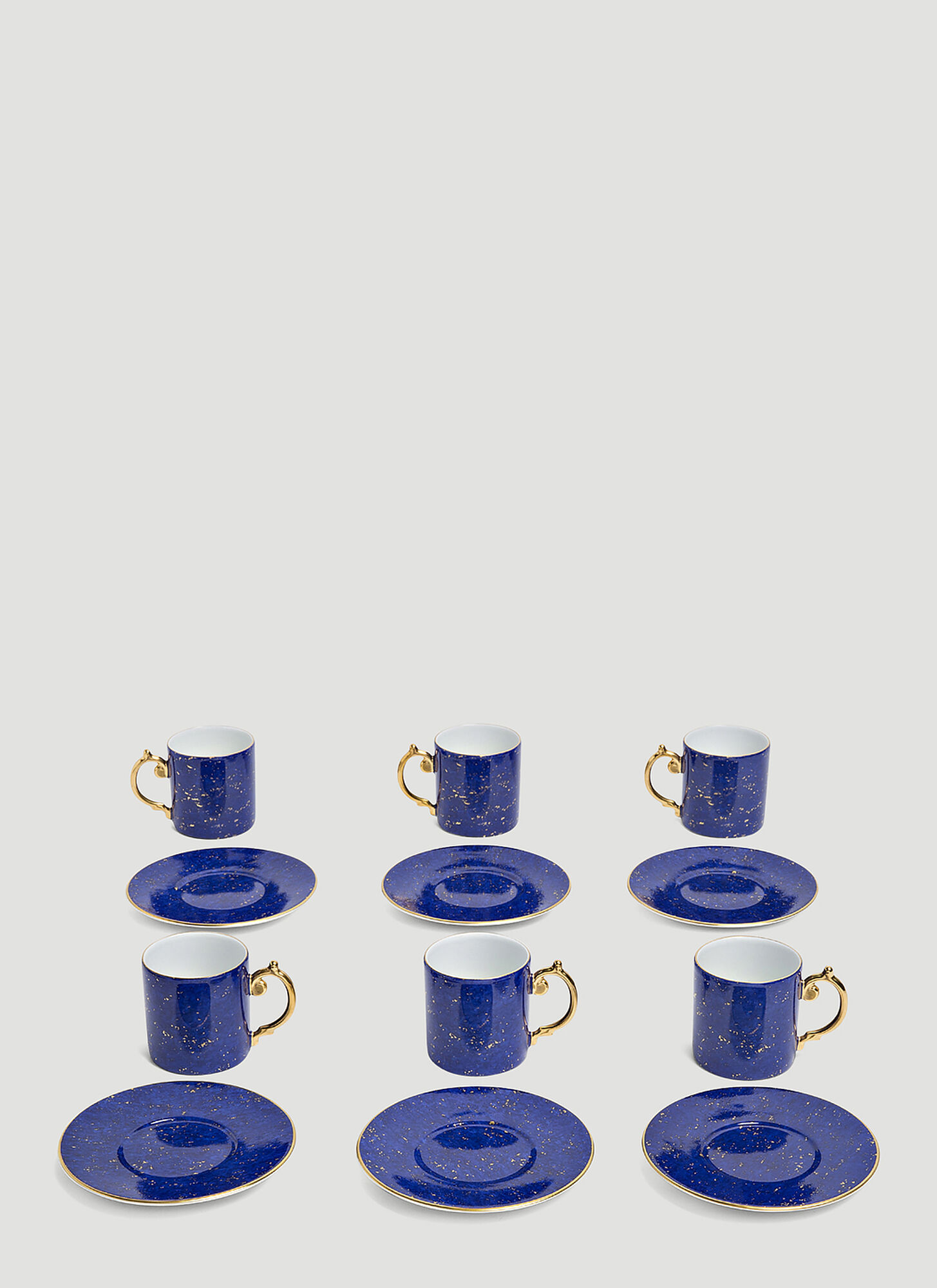 L'objet Unisex Blue Set-Of-Six Lapis Espresso Cup And Saucers - Tea & Coffee One Size