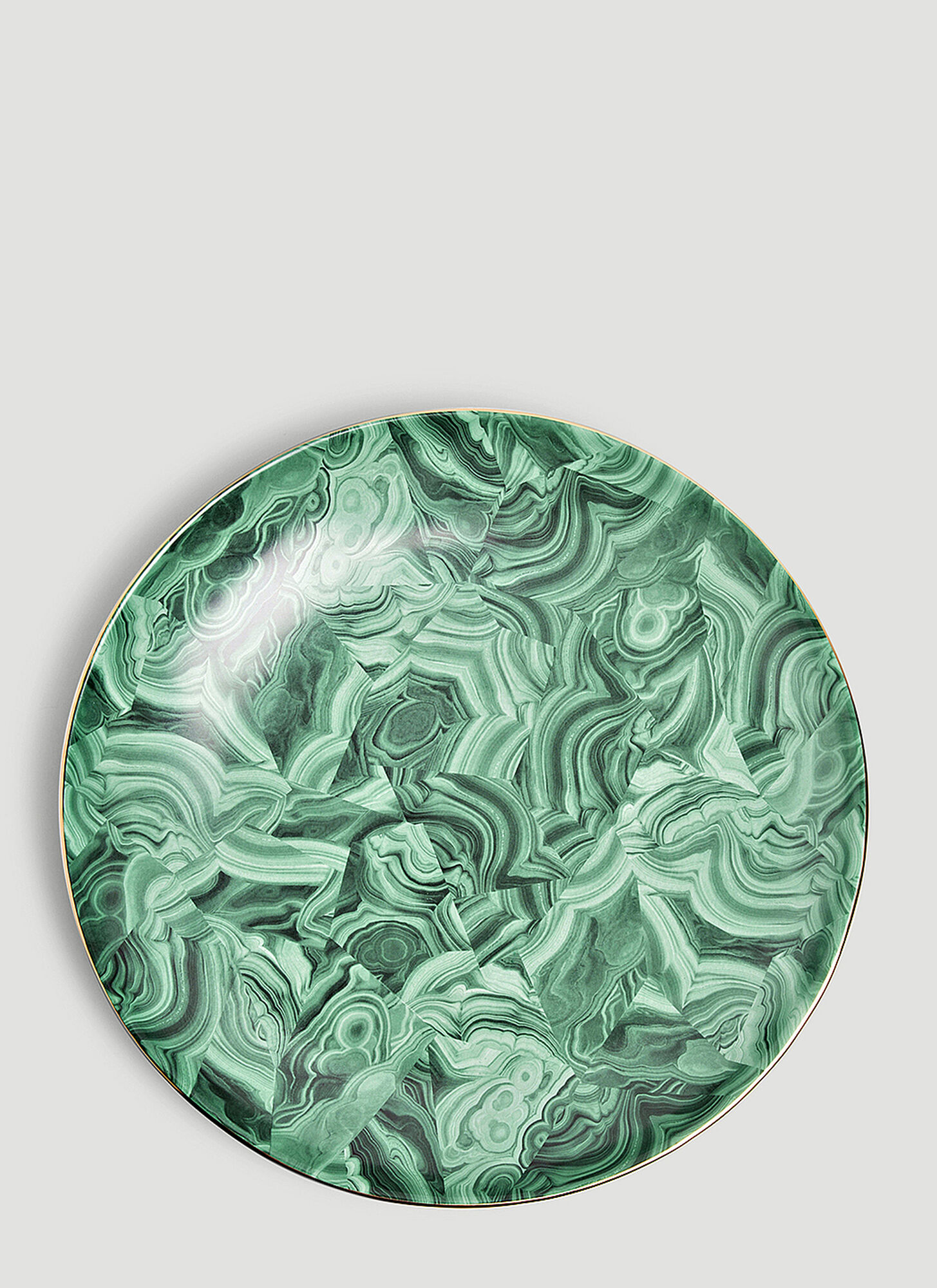 L'objet Unisex Green Malachite Round Platter - Kitchen One Size