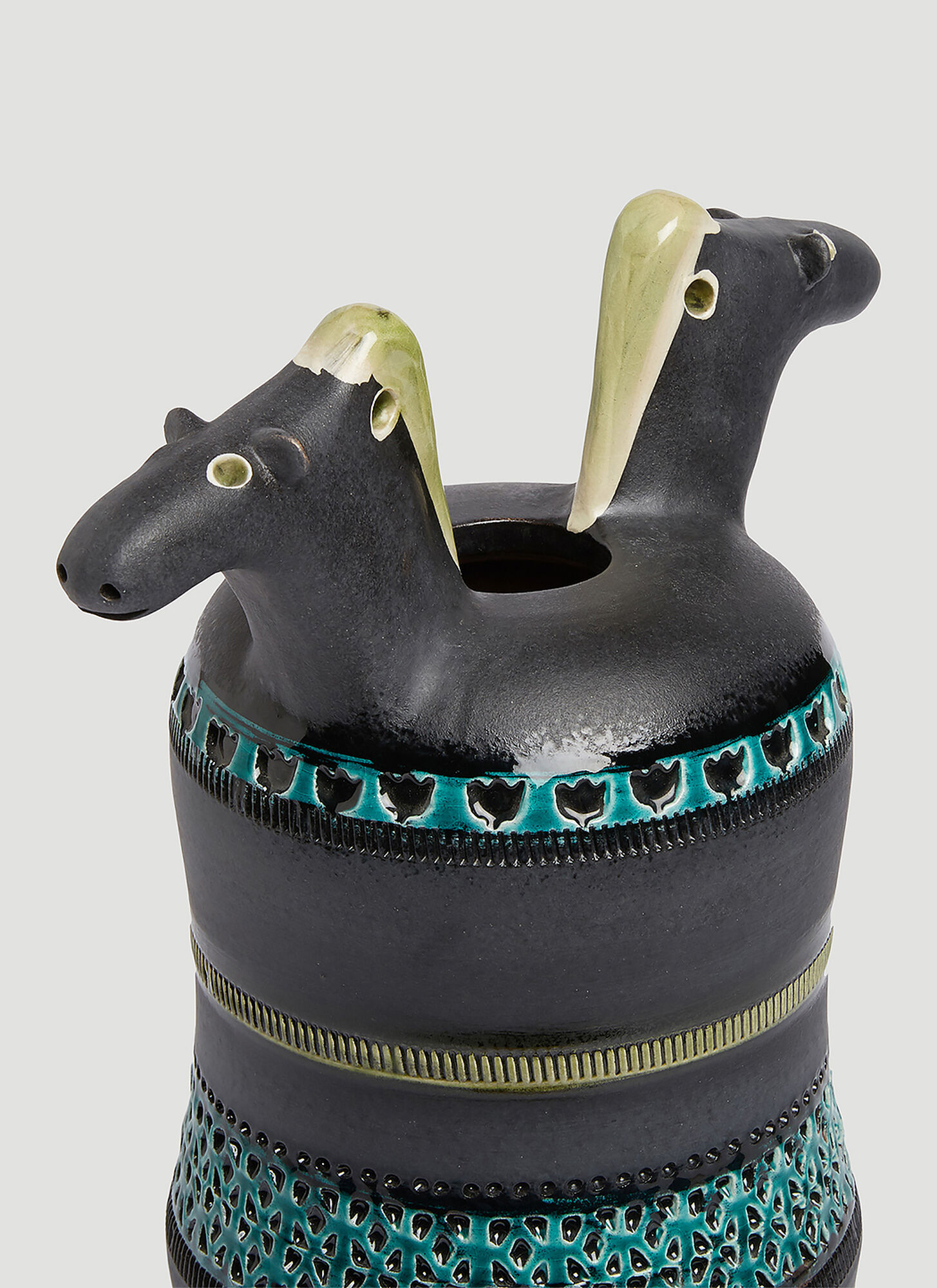  Bitossi Ceramiche Bitossi Ceramiche Two Horse Heads Vase -  Ceramics White One Size 
