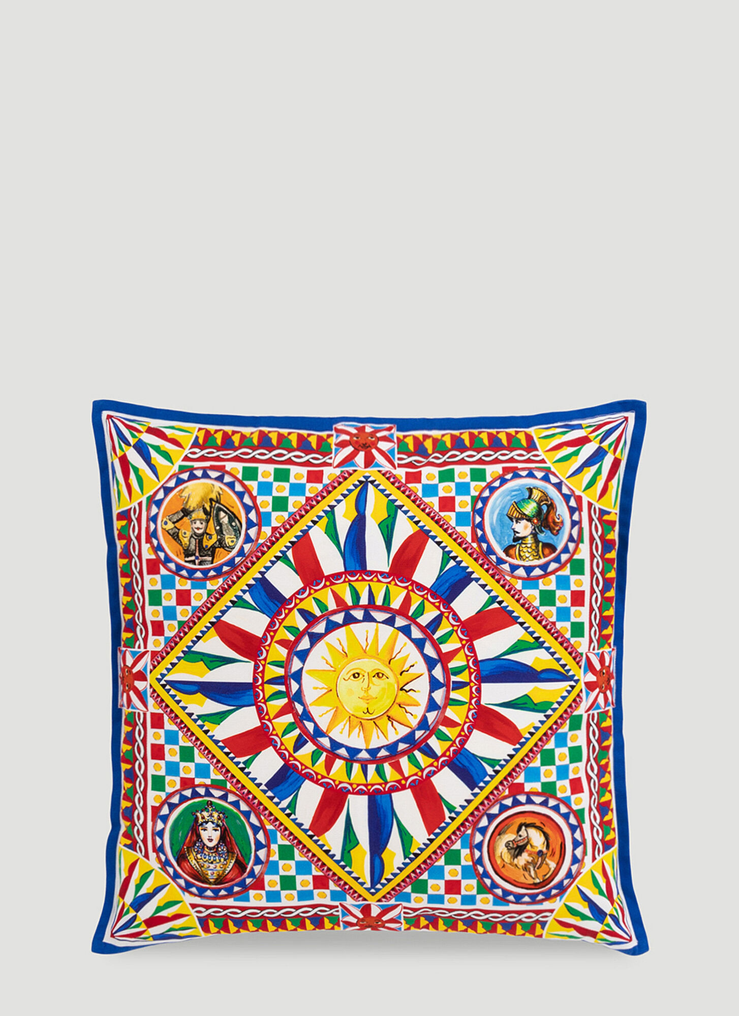 Dolce & Gabbana Casa Unisex Multicoloured Canvas Cushion Small - Textiles One Size