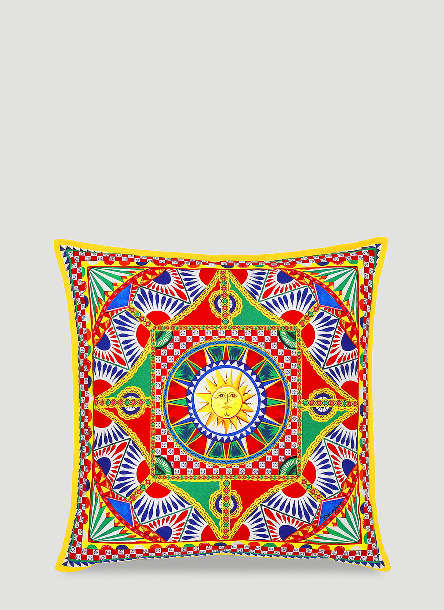 Dolce & Gabbana Casa Unisex Multicoloured Canvas Cushion Medium - Textiles One Size