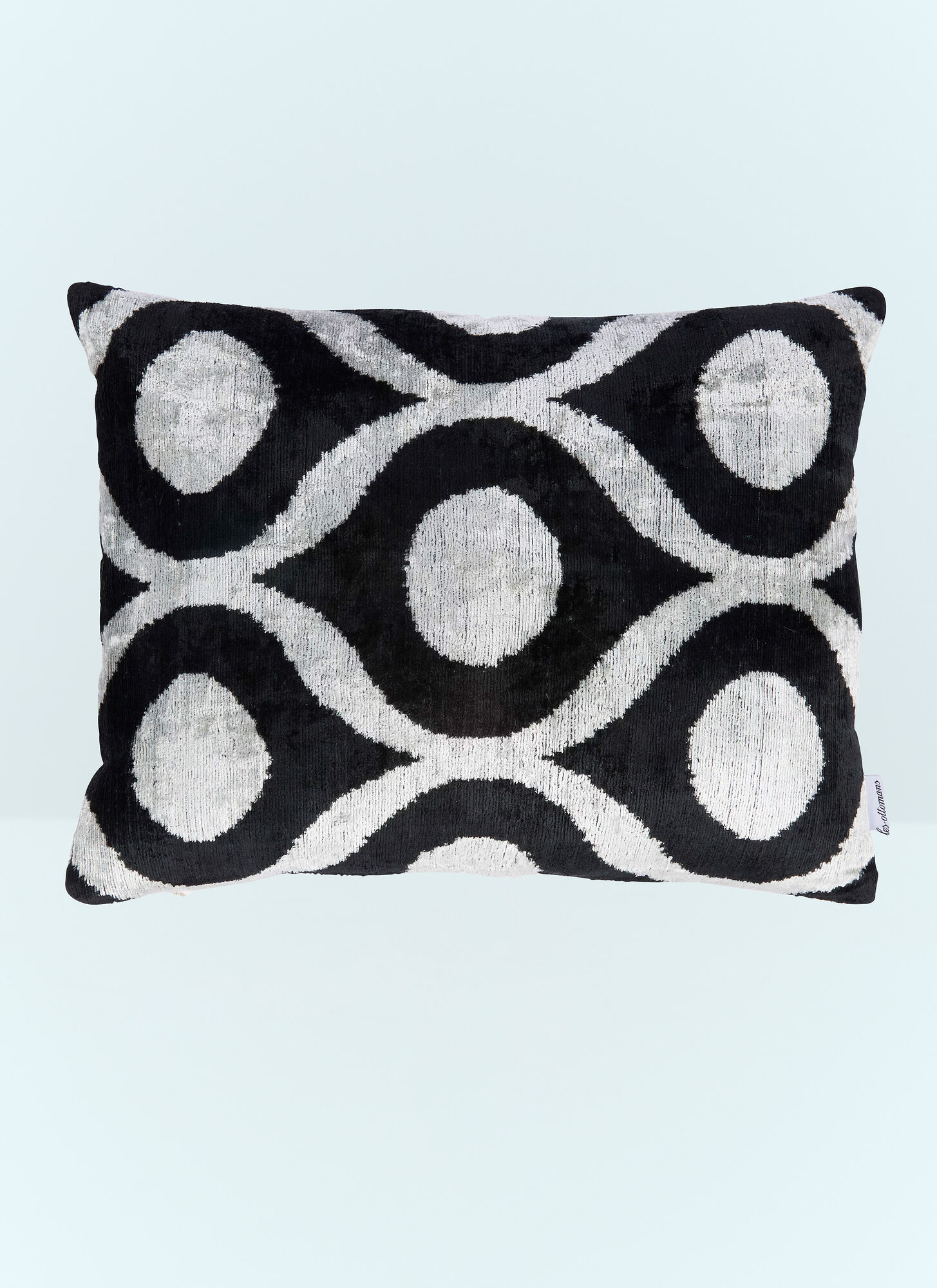 Les Ottomans Unisex Silver Velvet Cushion - Textiles One Size