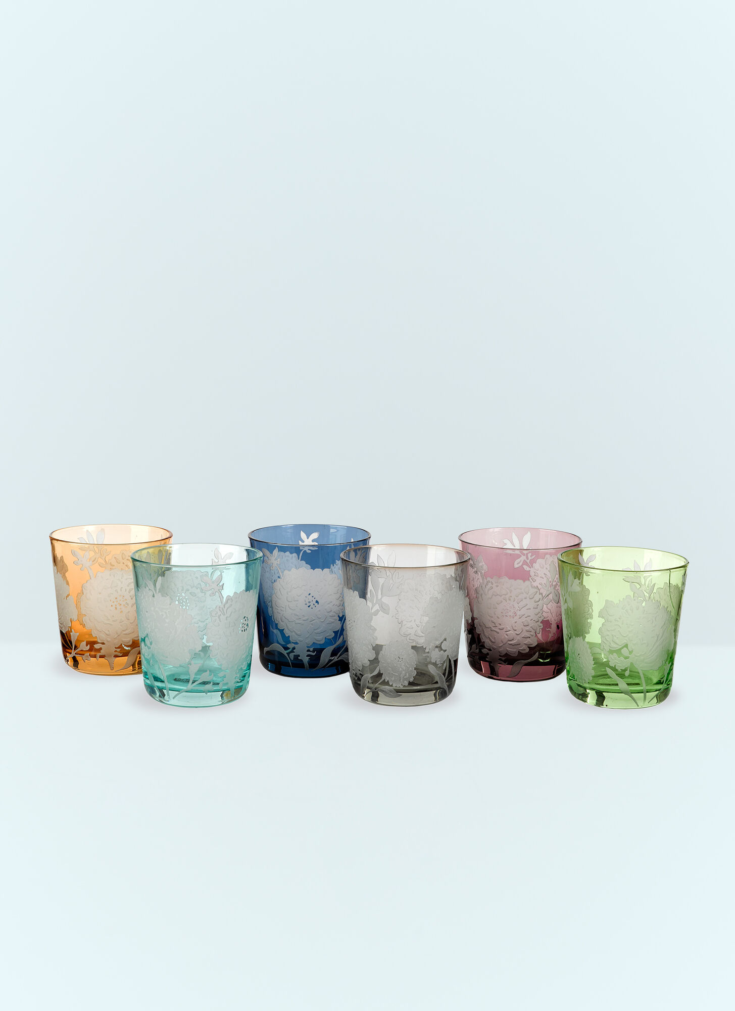 Polspotten Multicolour Peony Set Of Six Tumblers - Glassware One Size