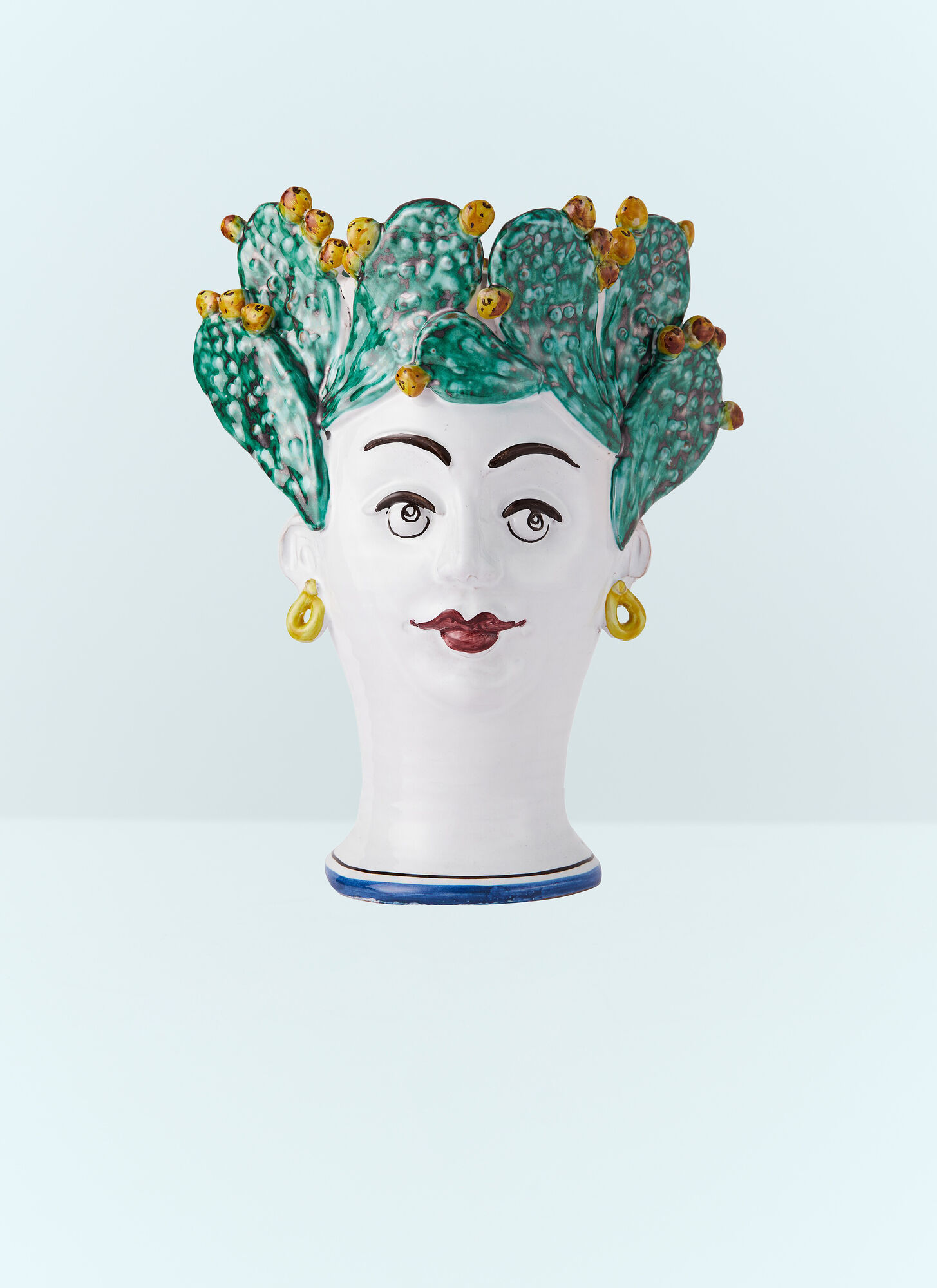 Les Ottomans Unisex White Woman Cacti Vase - Vases One Size