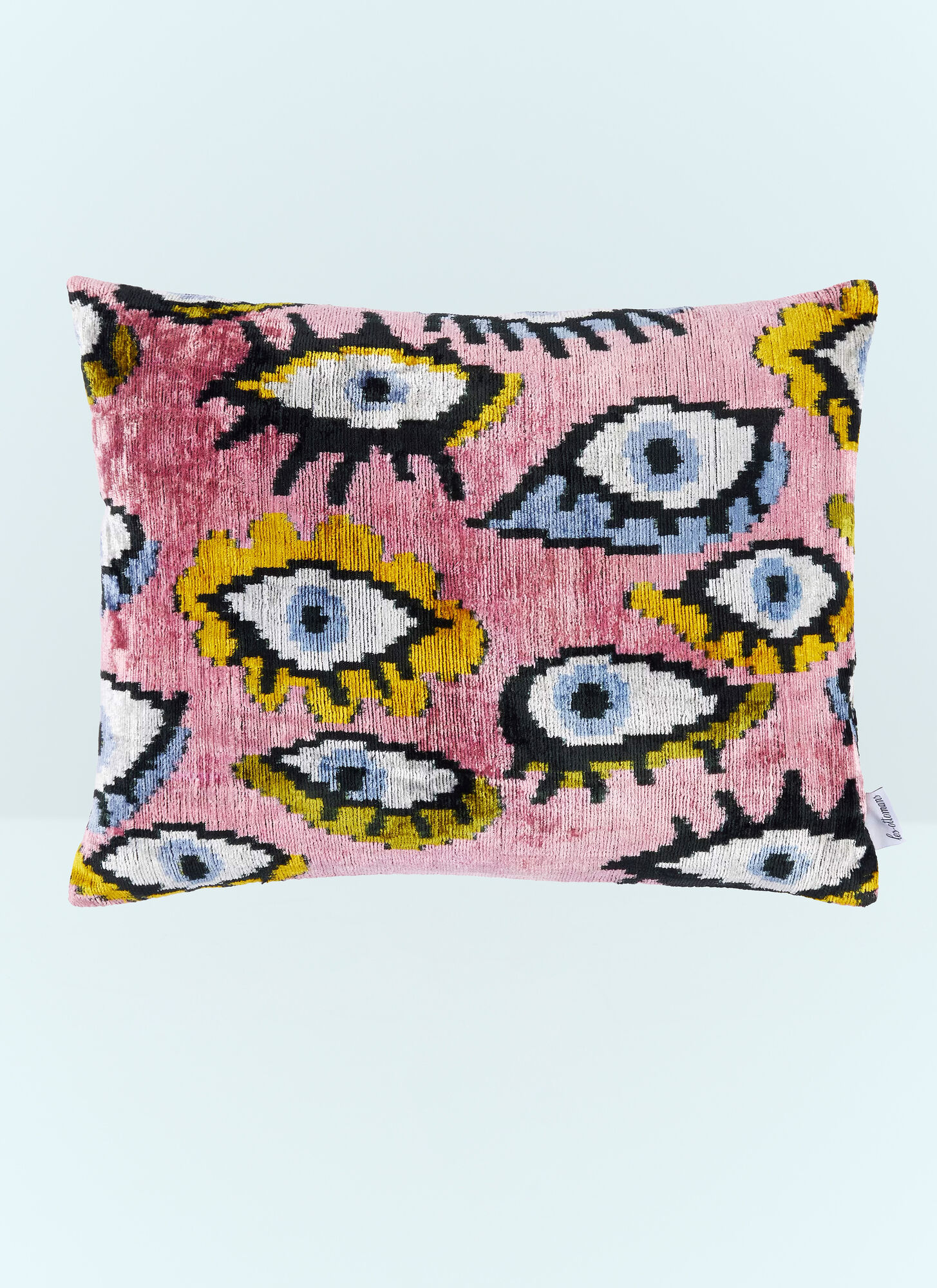 Les Ottomans Unisex Pink Velvet Cushion - Textiles One Size