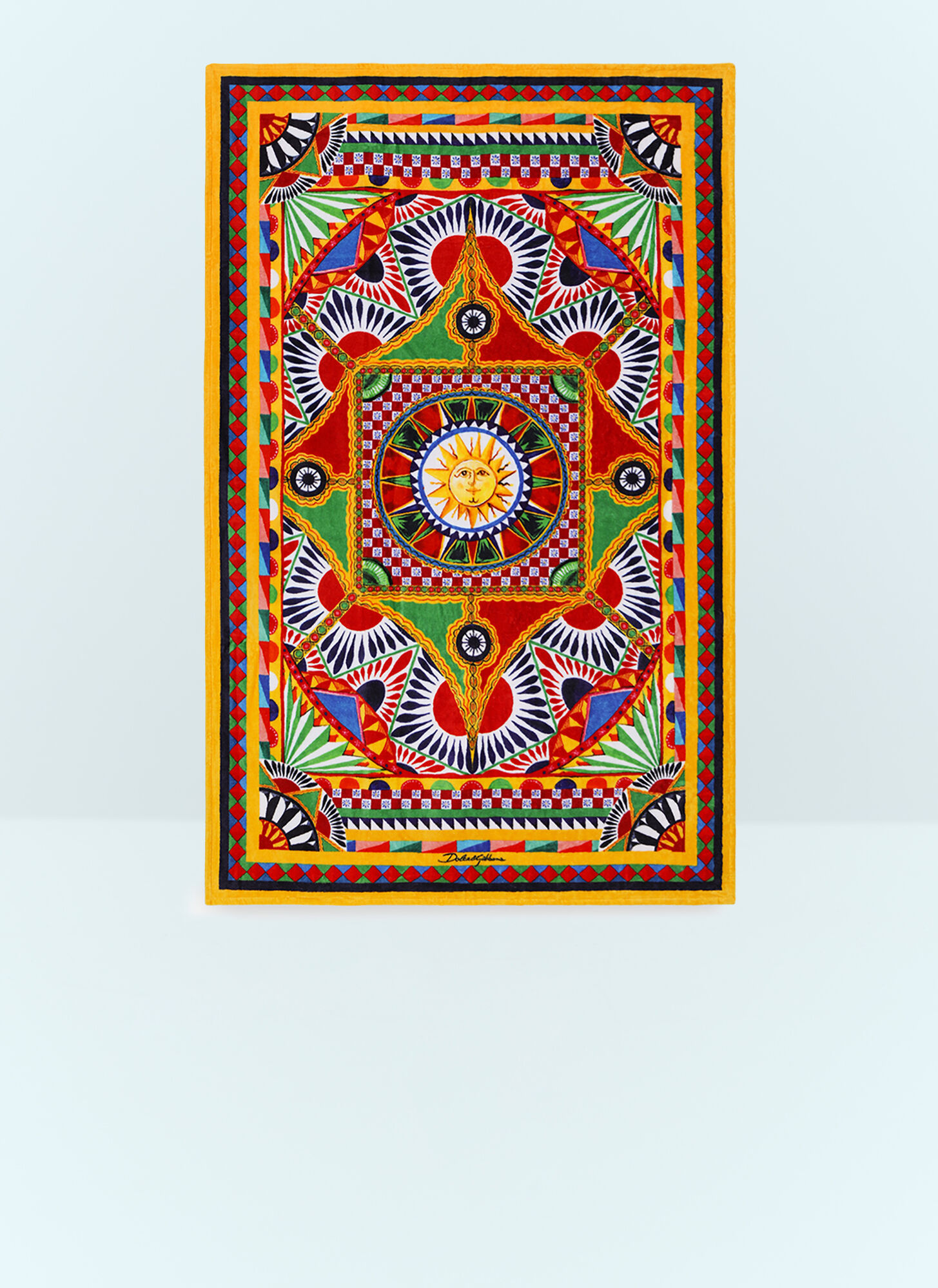 Dolce & Gabbana Casa Unisex Yellow Carretto Beach Towel - Textiles One Size