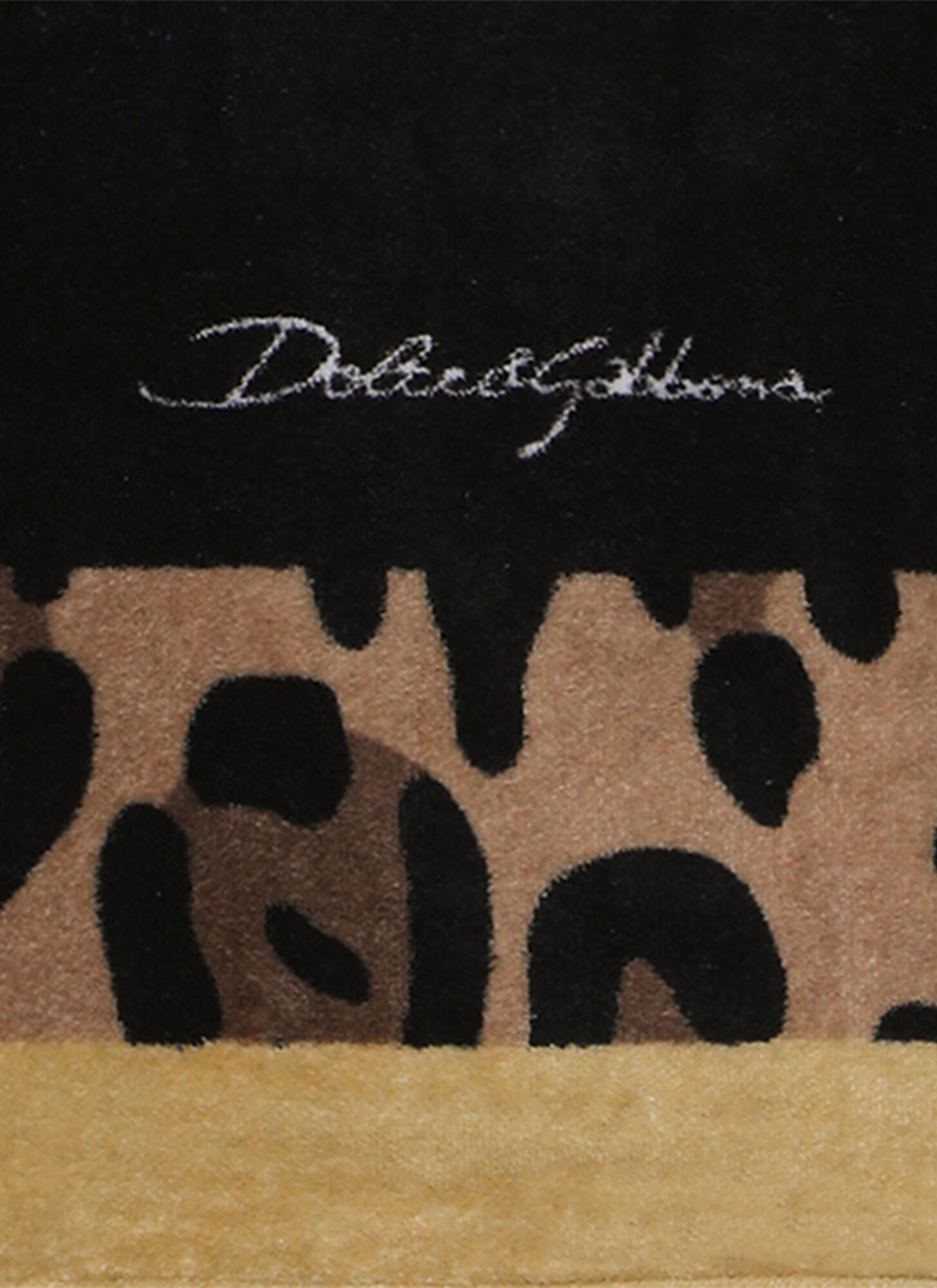  Dolce & Gabbana Casa Dolce & Gabbana Casa Leopardo Beach Towel -  Textiles Black One Size 