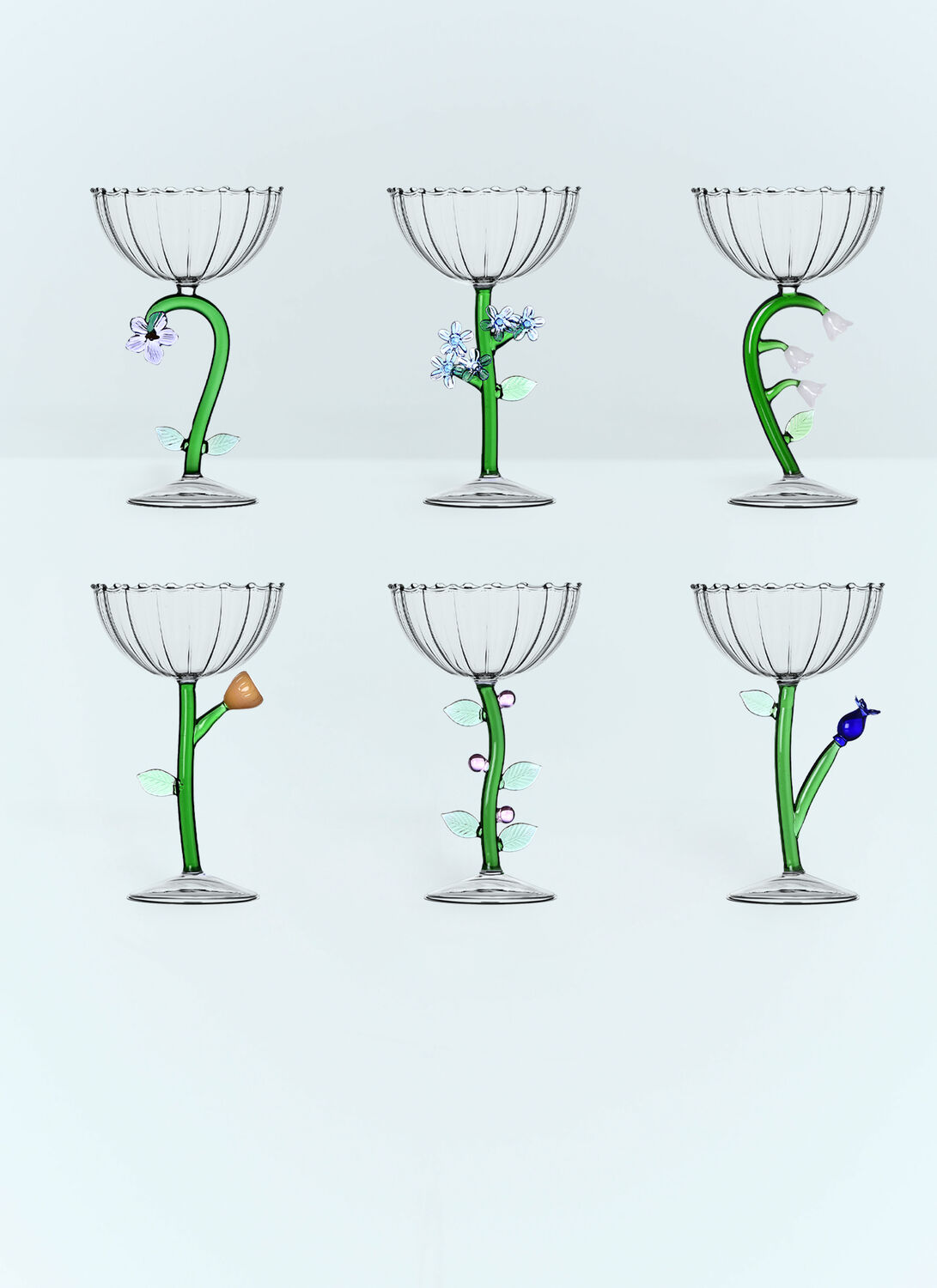 ICHENDORF MILANO SET OF SIX BOTANICA CHAMPAGNE GLASSES