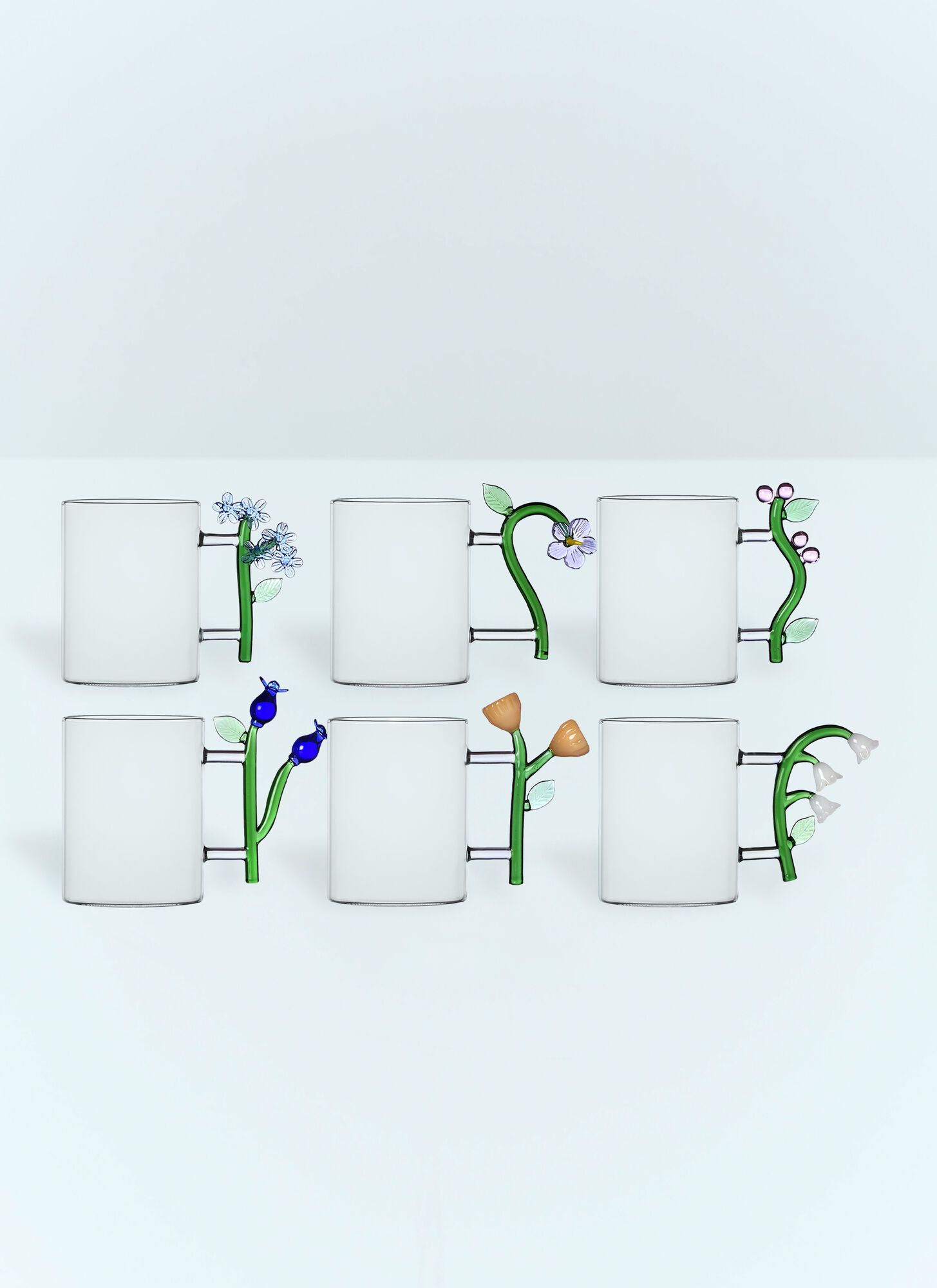 Ichendorf Milano Unisex Clear Set Of Six Botanica Mugs - Tea & Coffee One Size
