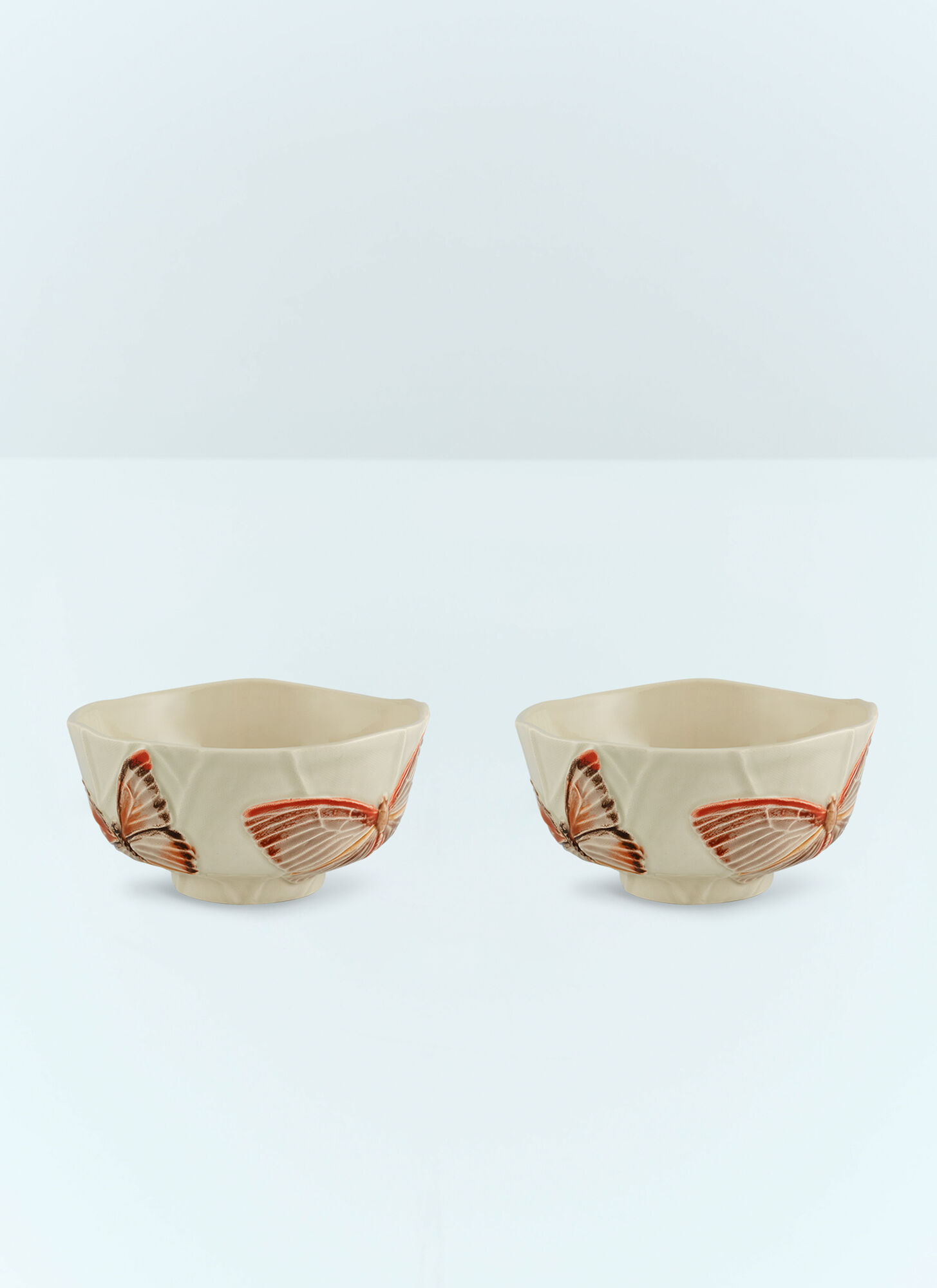  Bordallo Pinheiro Bordallo Pinheiro Set Of Two Cloudy Butterflies Bowls -  Kitchen  Cream One Size 