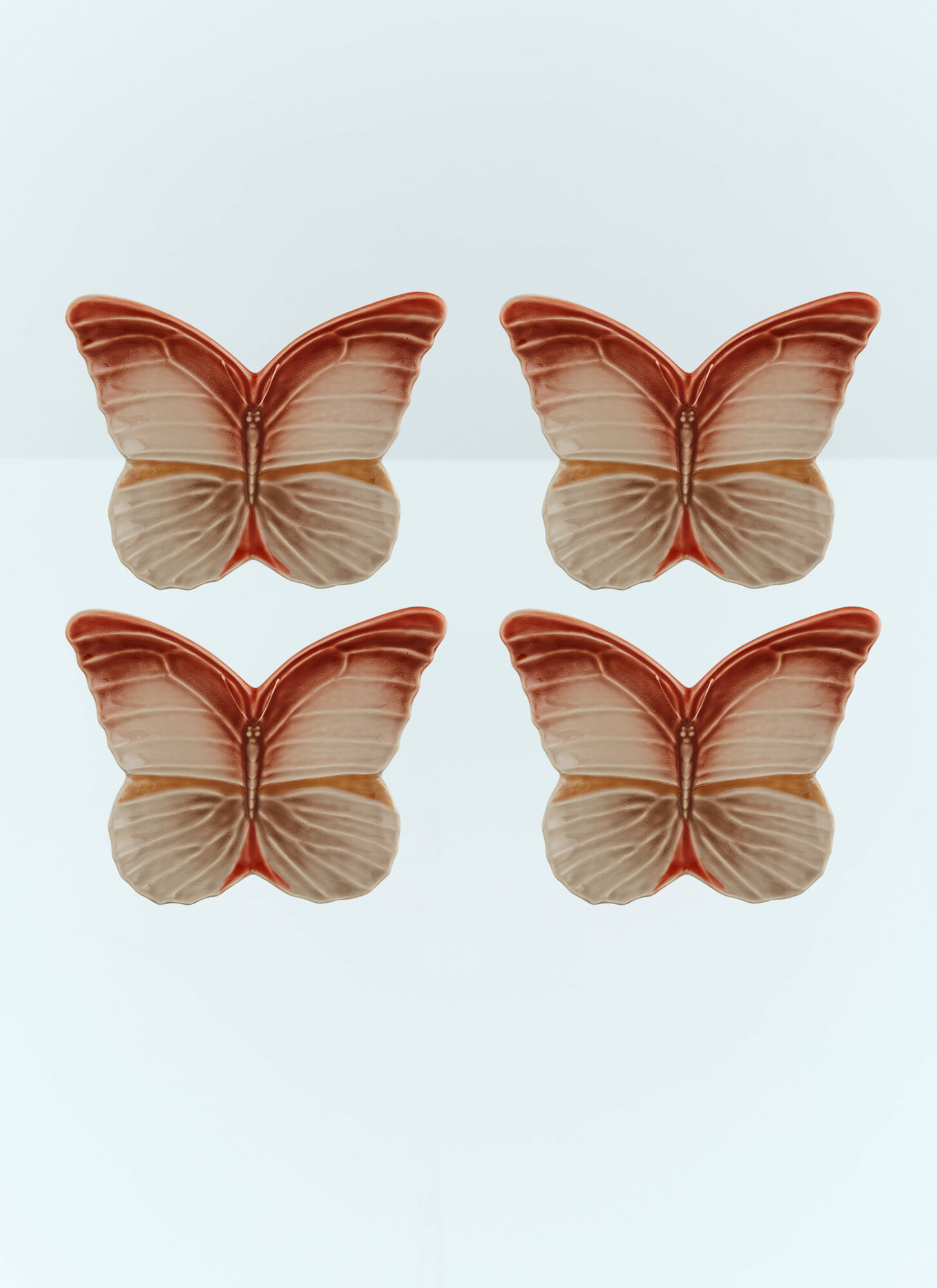 Bordallo Pinheiro Unisex Brown Set Of Four Cloudy Butterflies Dessert Plates - Kitchen One Size