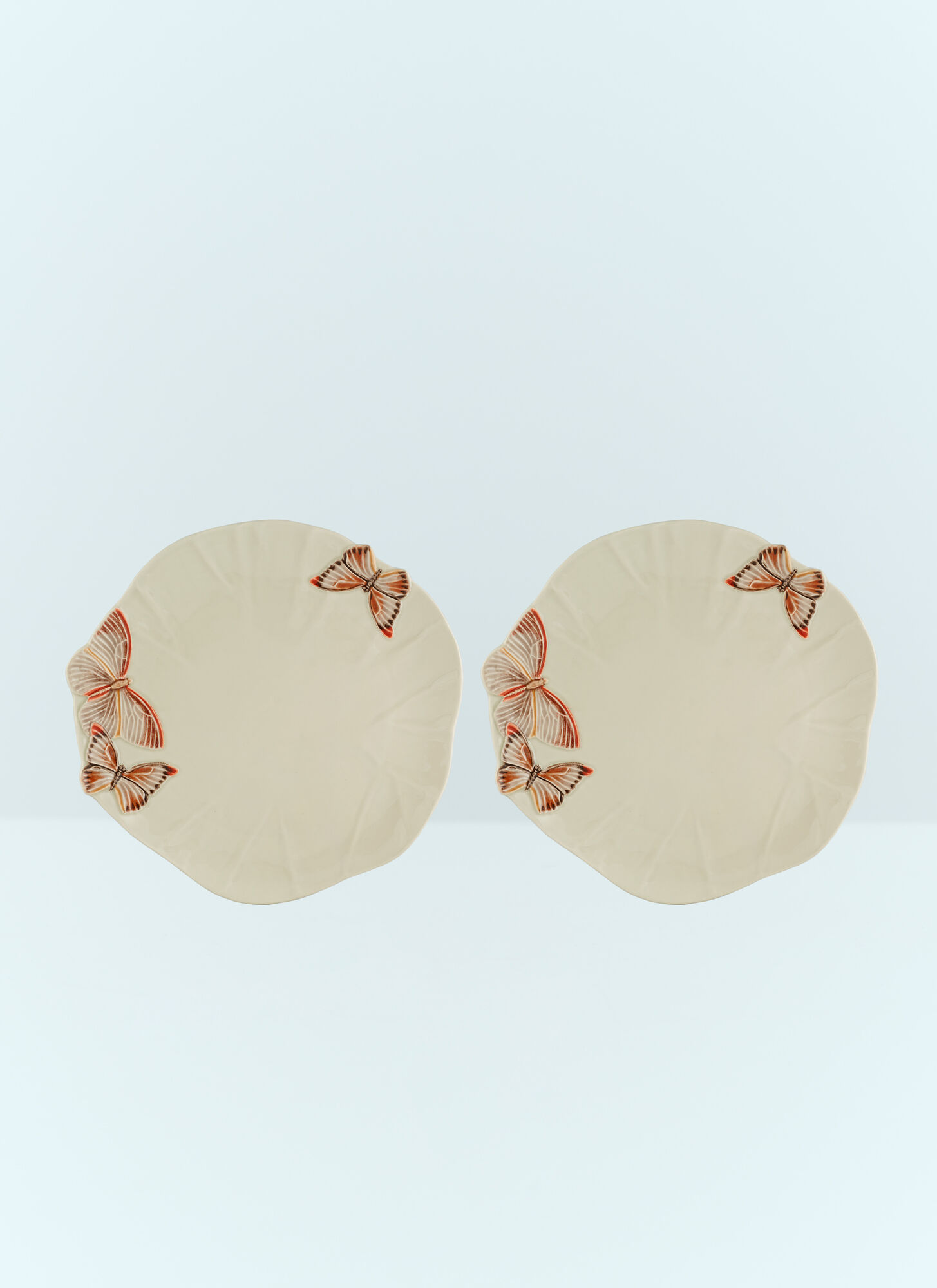 Bordallo Pinheiro Unisex Cream Set Of Two Cloudy Butterflies Charger Plates - Kitchen One Size