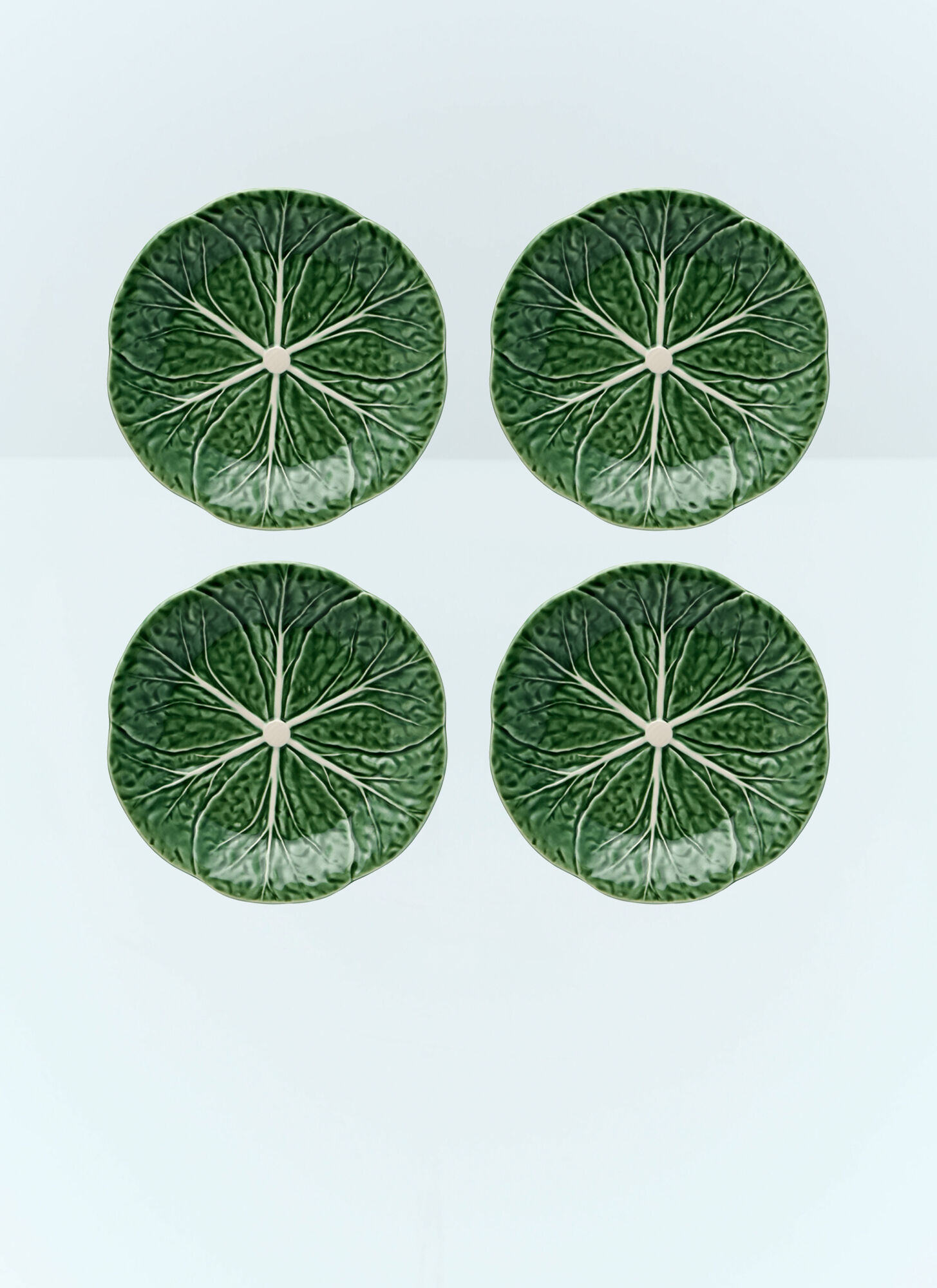 Bordallo Pinheiro Unisex Green Set Of Four Couve Dessert Plates - Kitchen One Size