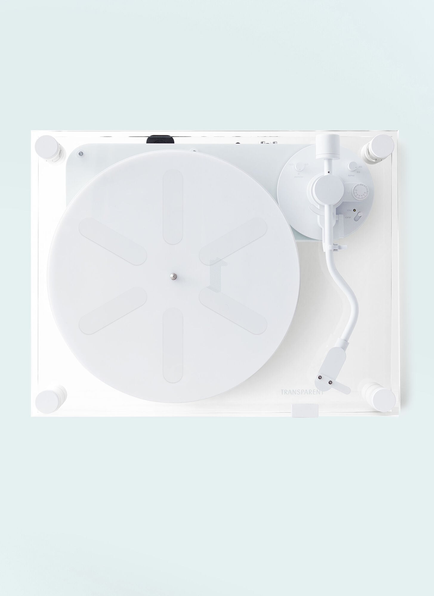 Transparent Unisex White Turntable - Music One Size