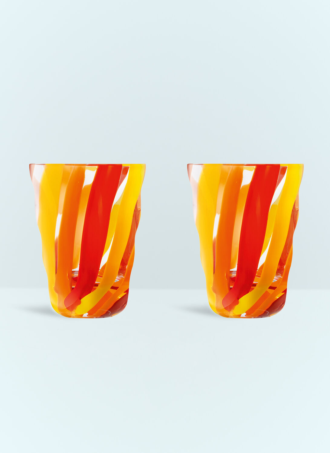 LSA INTERNATIONAL SET OF TWO FOLK TUMBLERS