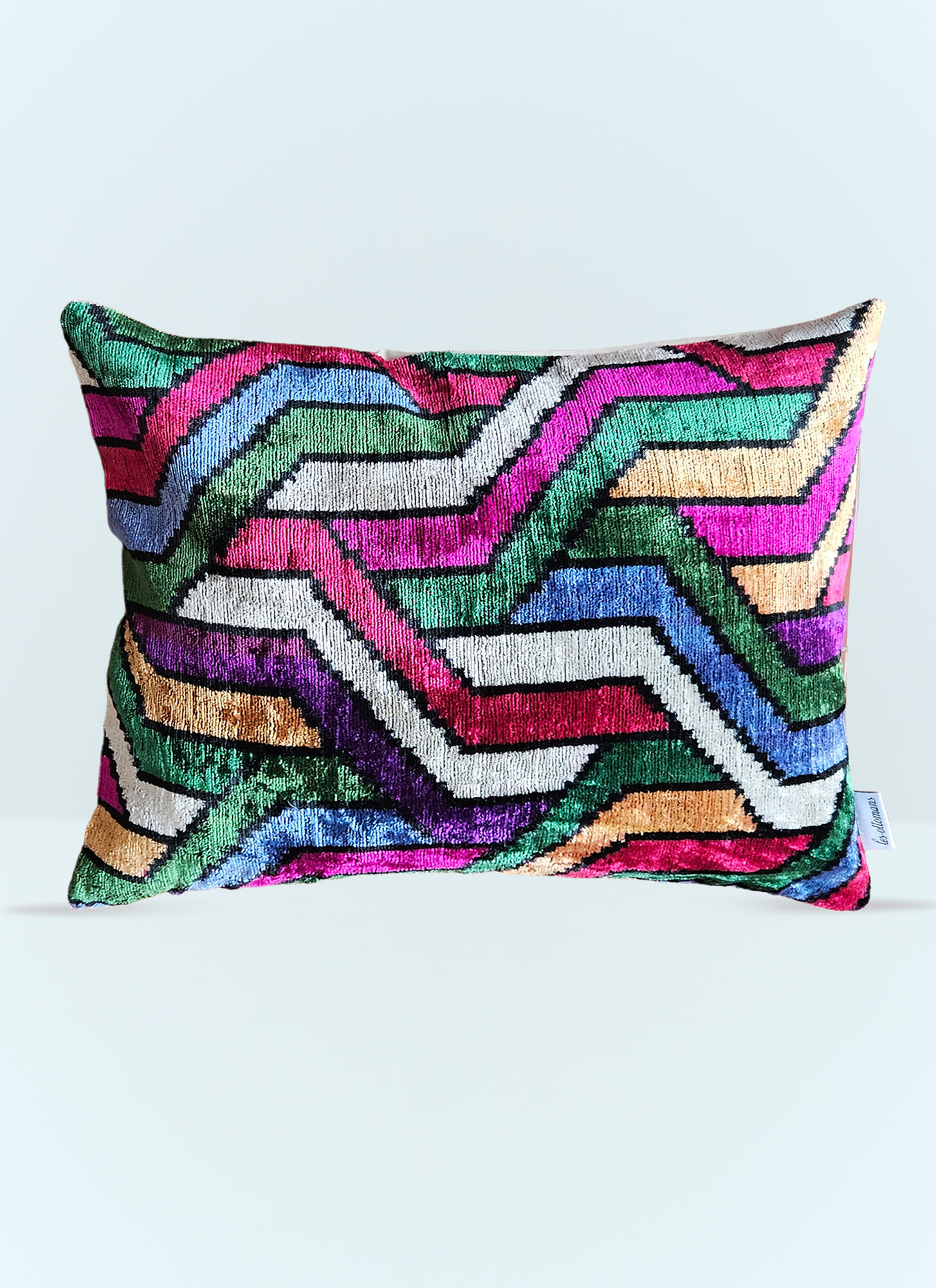 Les-Ottomans Unisex Multicolour Velvet Cushion - Textiles One Size