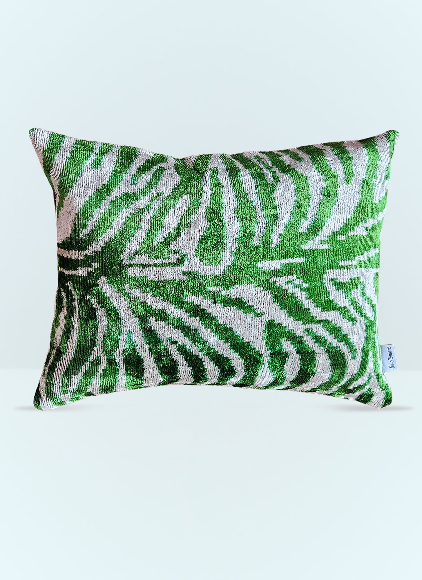 Les-Ottomans Unisex Geen Velvet Cushion - Textiles One Size