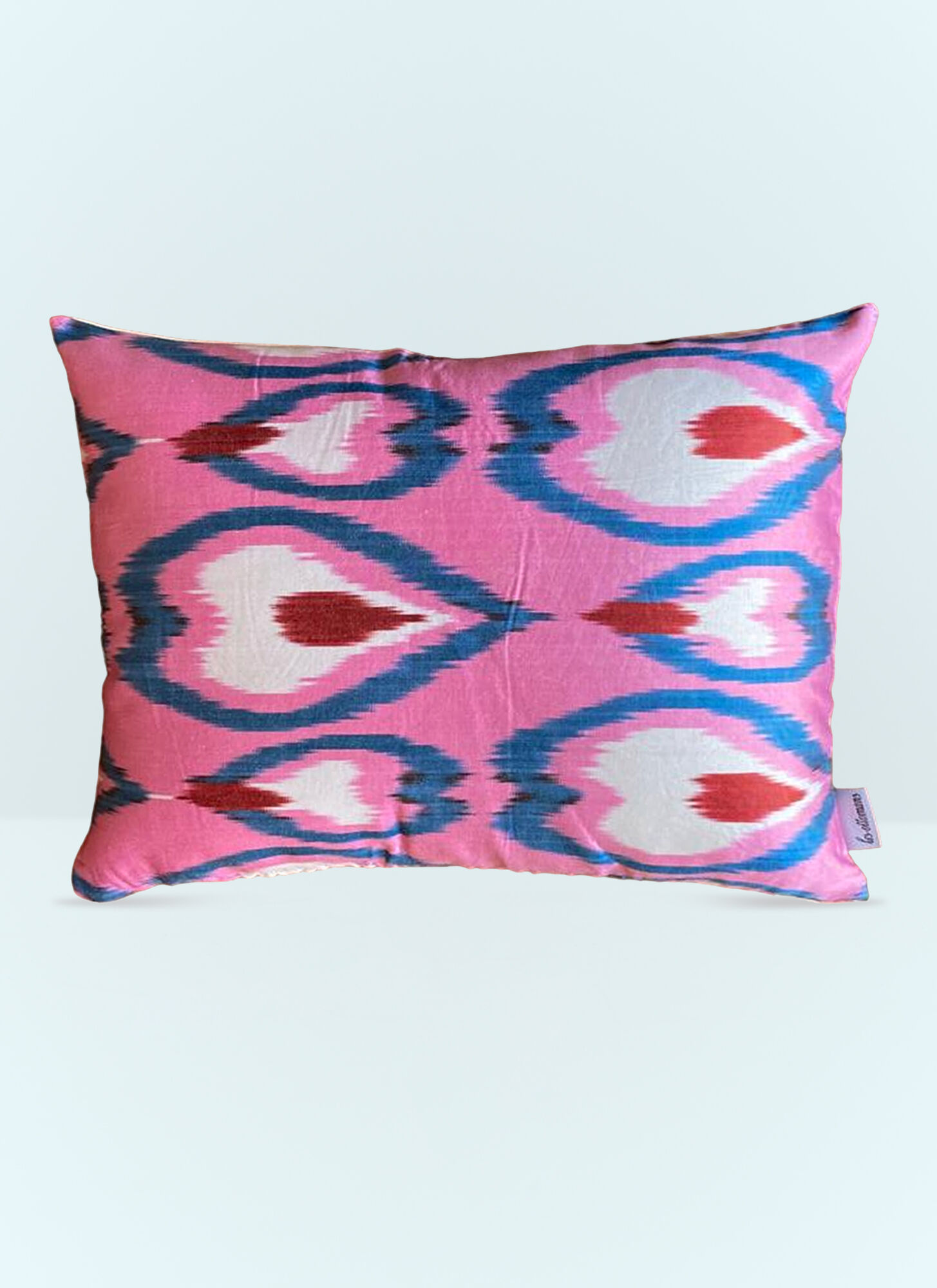 Les-Ottomans Unisex Pink Silk-Blend Cushion - Textiles One Size