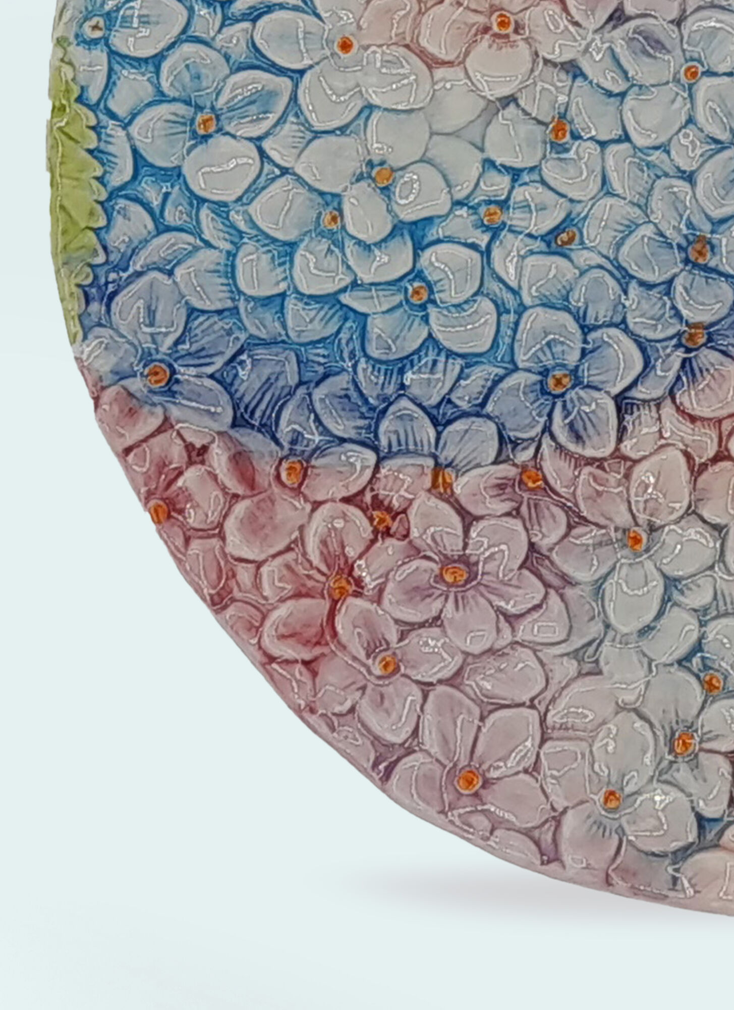  Les-ottomans Les-ottomans Set Of Two Ortensie Dessert Plates -  Kitchen Multicolour One Size 