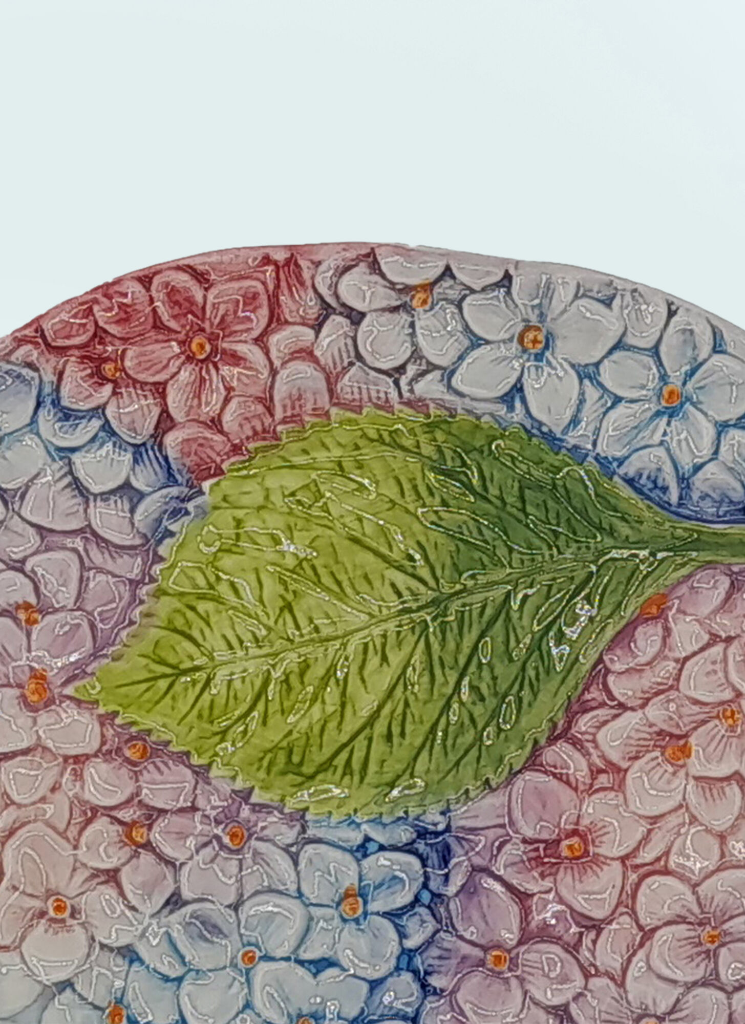  Les-ottomans Les-ottomans Set Of Two Ortensie Dessert Plates -  Kitchen Multicolour One Size 