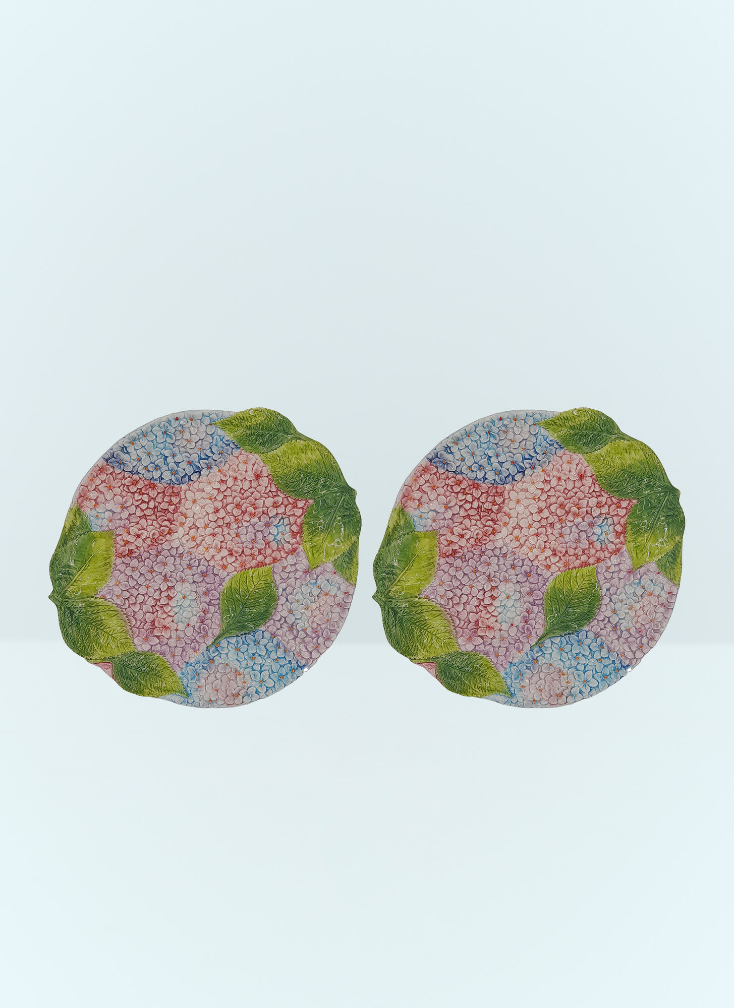 Les-Ottomans Set Of Two Ortensie Dinner Plates - 厨房 Multicolour One Size