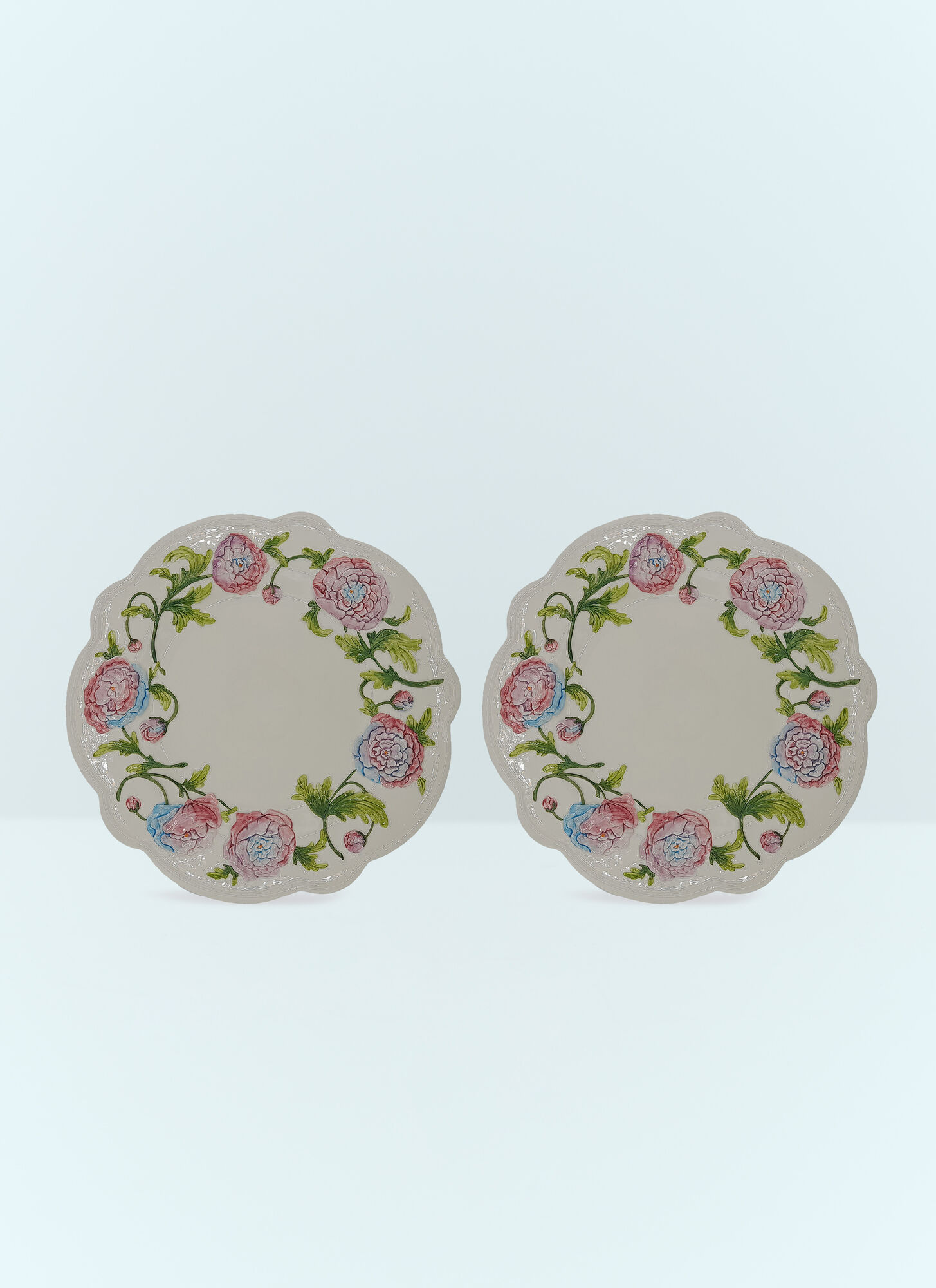Les-Ottomans Set Of Two Ortensie Presentation Plates - 厨房 Multicolour One Size
