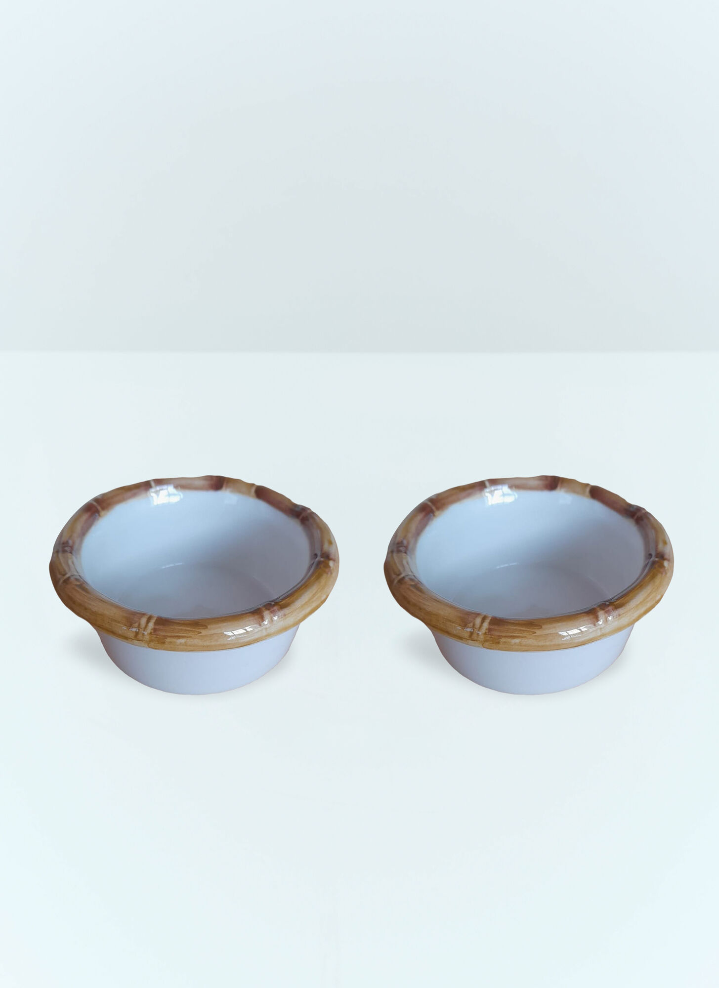 Les-Ottomans Set Of Two Bamboo Starter Bowls - 厨房 White One Size