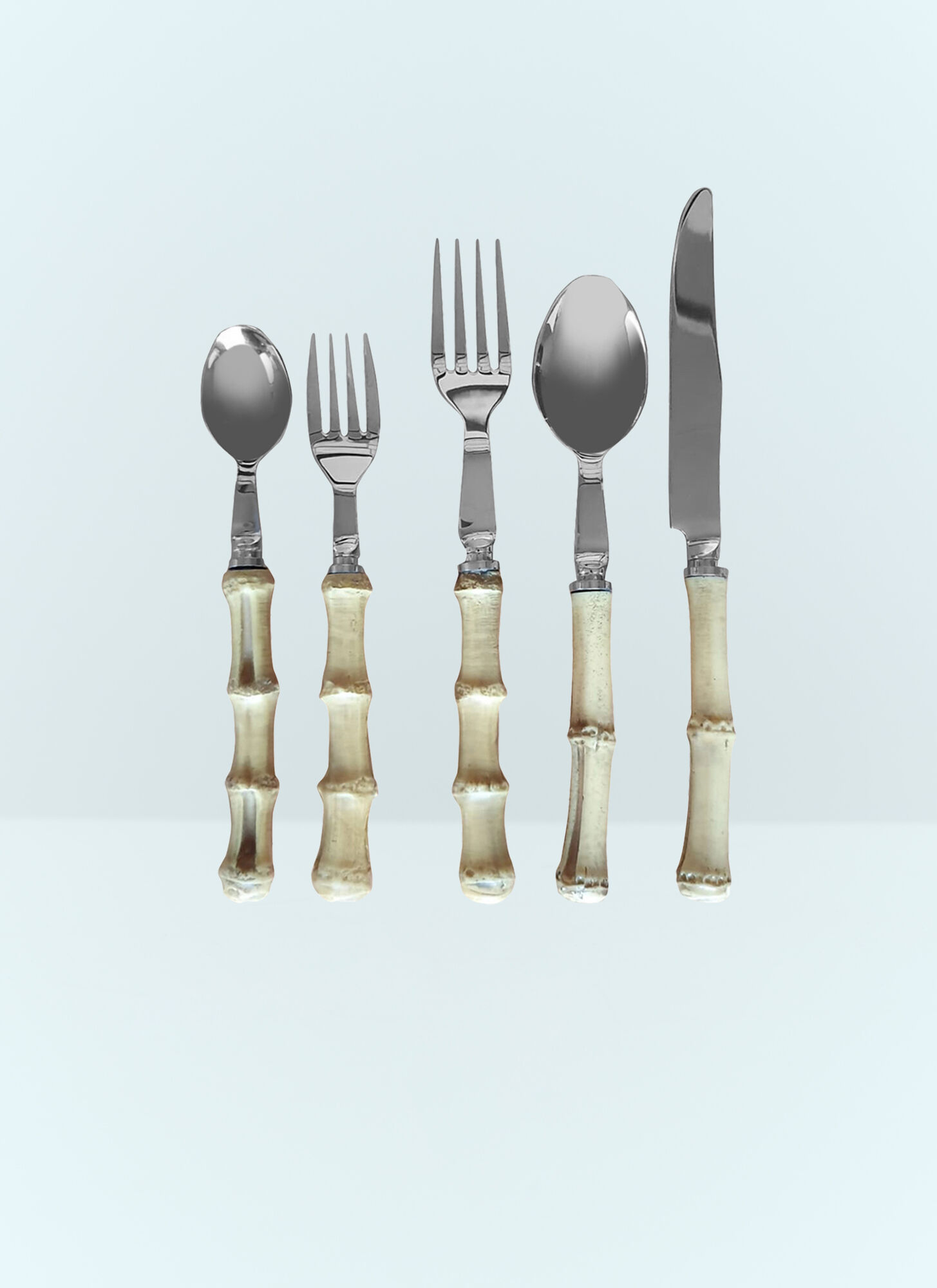 Les-Ottomans Set Of Five Bamboo Cutlery - 厨房和餐厅 Silver One Size