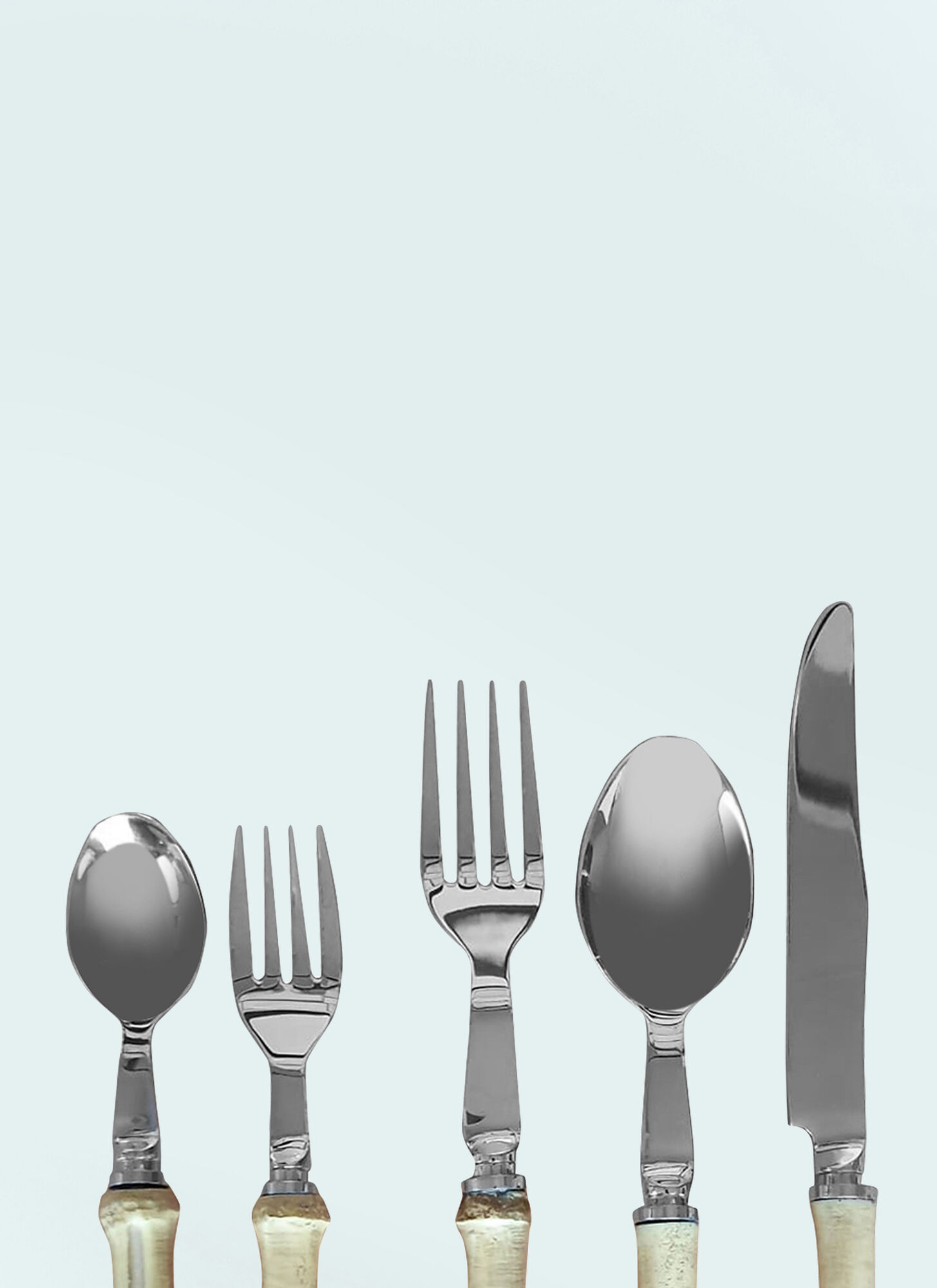  Les-ottomans Les-ottomans Set Of Five Bamboo Cutlery -  Kitchen & Dining Silver One Size 