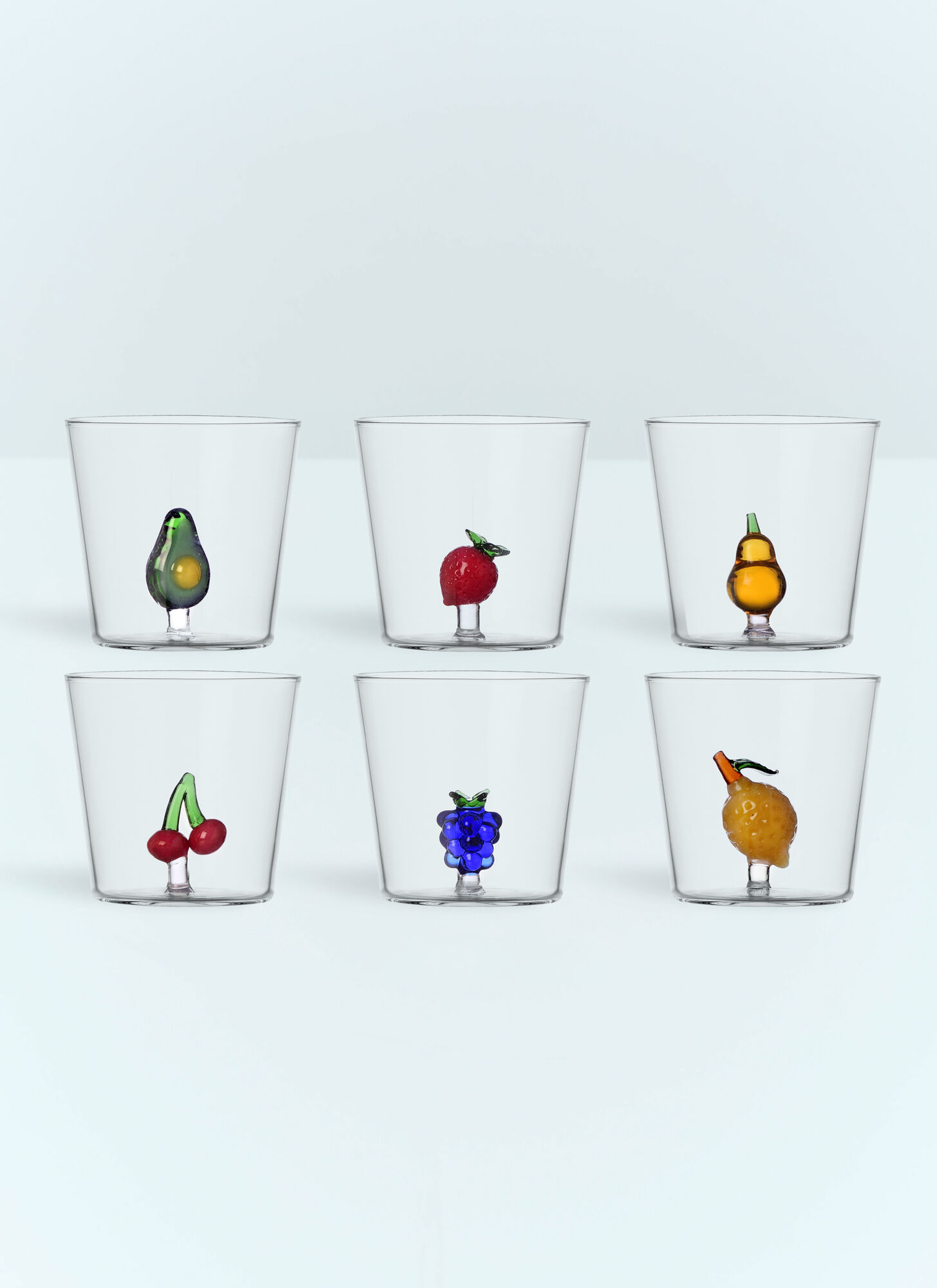 Ichendorf Milano Unisex Multicolour Set Of Six Fruits And Flowers Tumblers - Glassware One Size