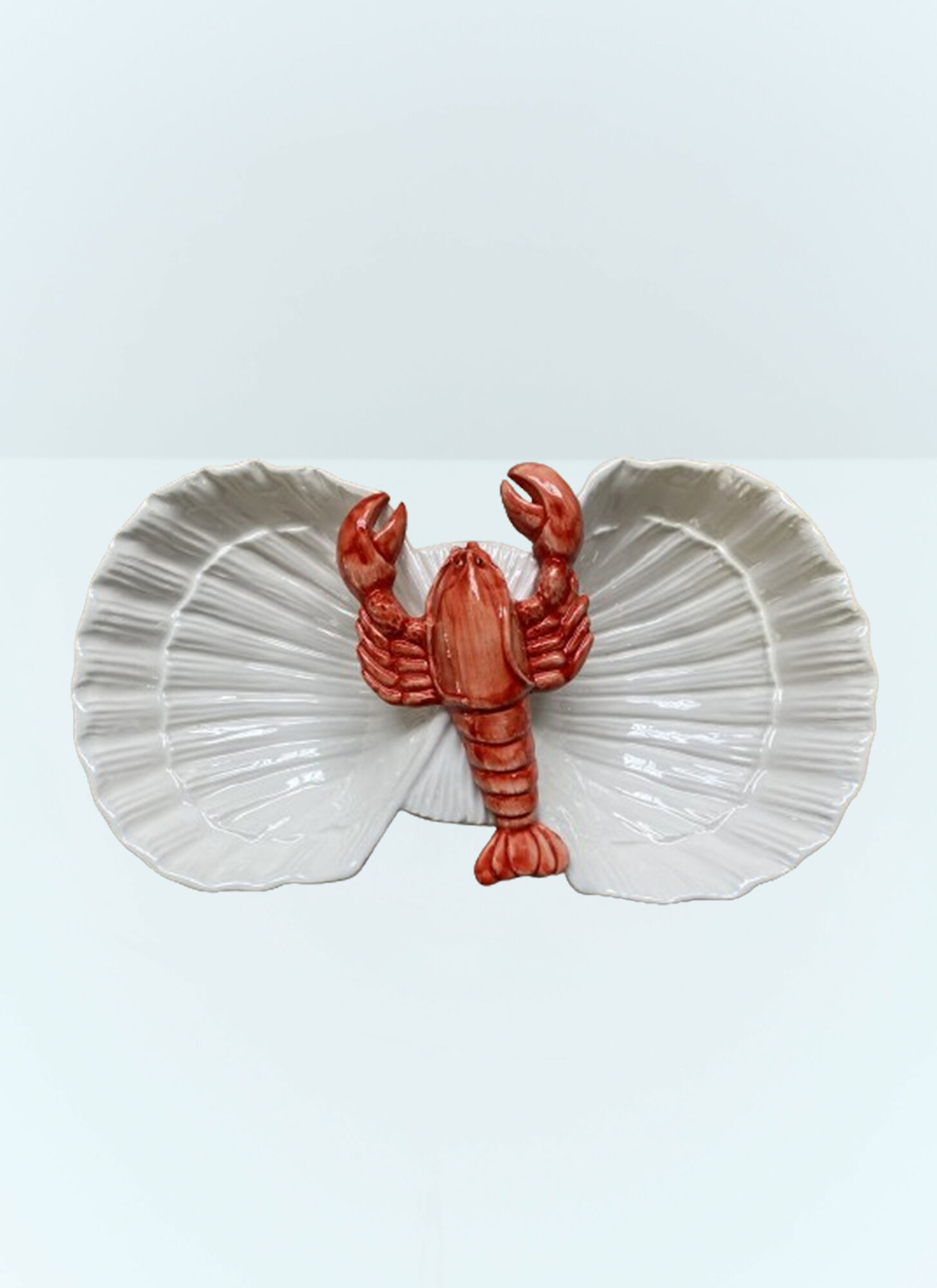Les-Ottomans Unisex White Two Shells Lobster Starter Plate - Kitchen One Size
