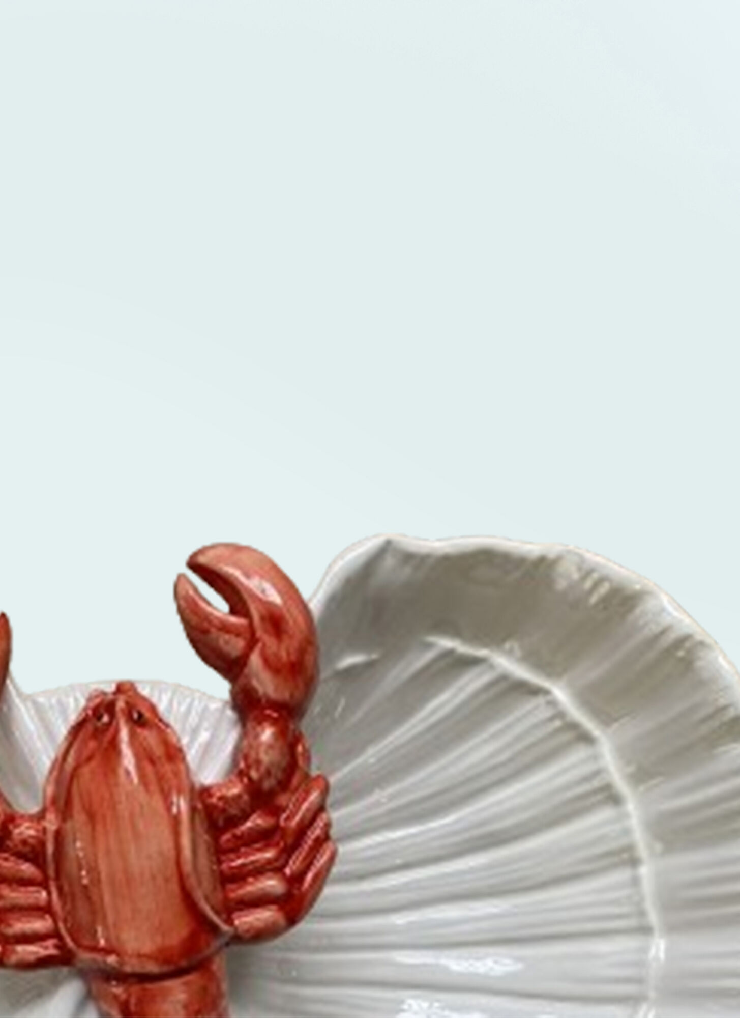  Les-ottomans Les-ottomans Two Shells Lobster Starter Plate -  Kitchen  White One Size 