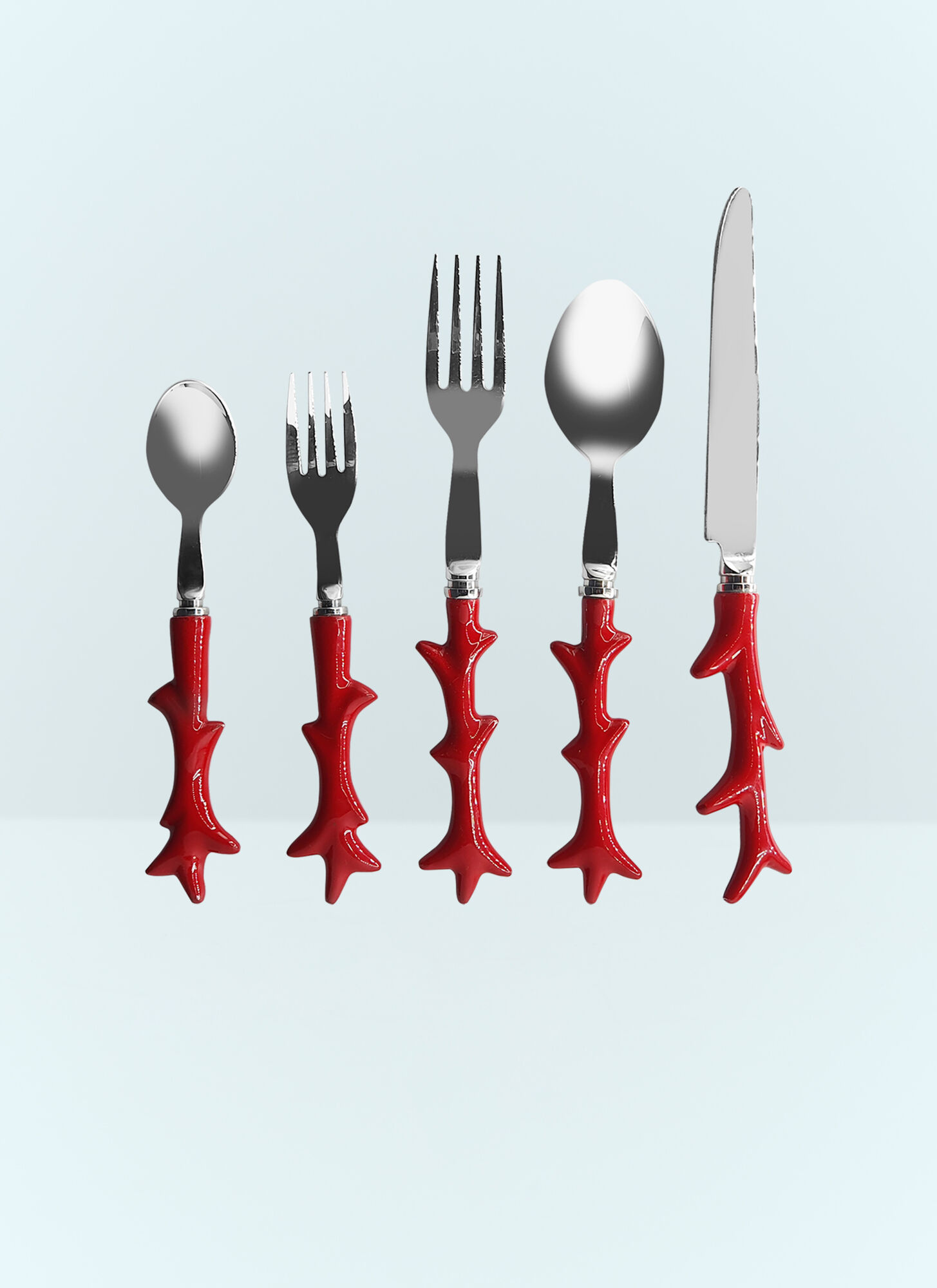 Les-Ottomans Unisex Red Coral Cutlery Set - Arts De La Table One Size