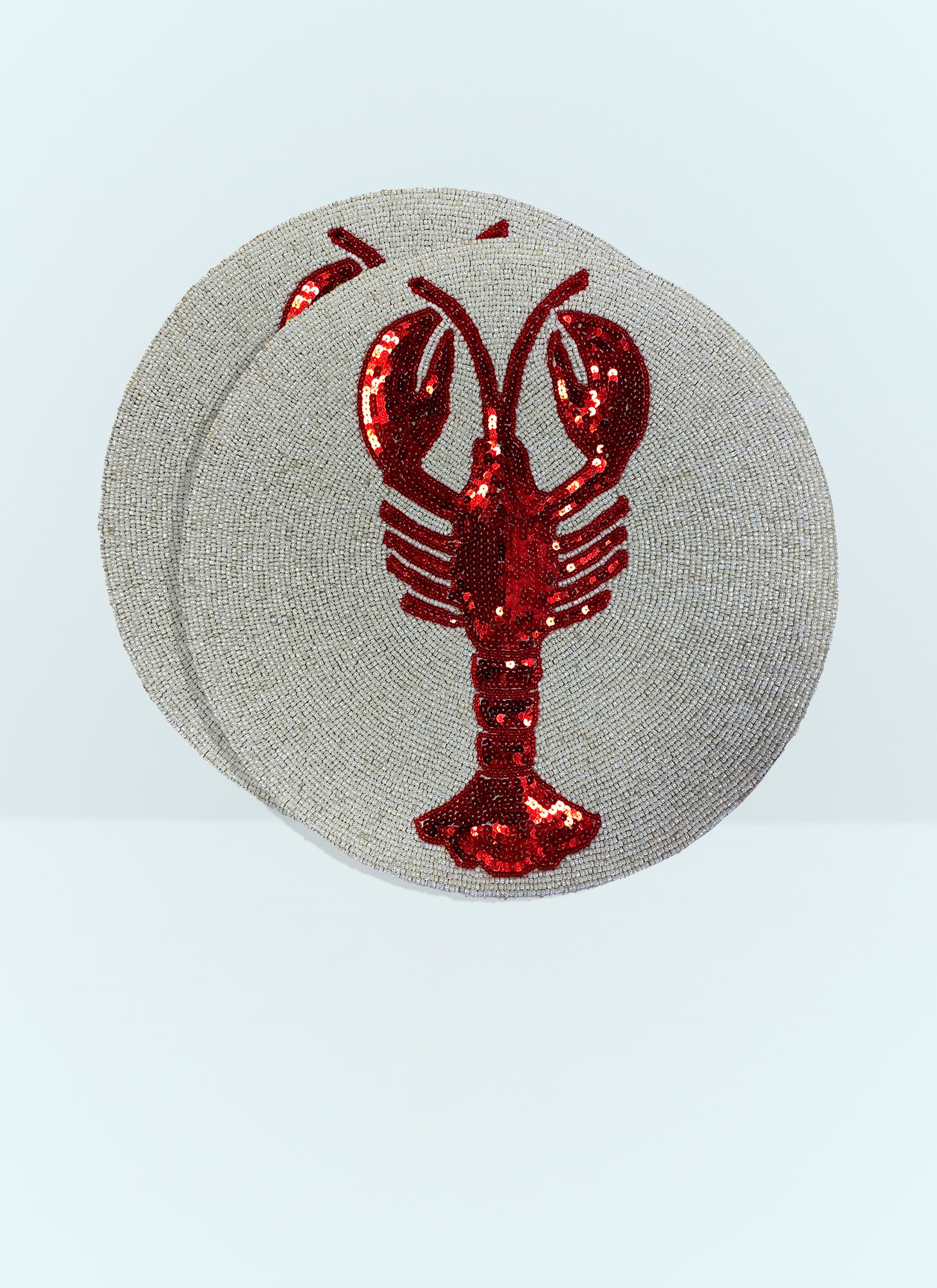 Les-Ottomans Unisex Multicolour Set Of Two Lobster Beaded Placemats - Kitchen & Dining One Size