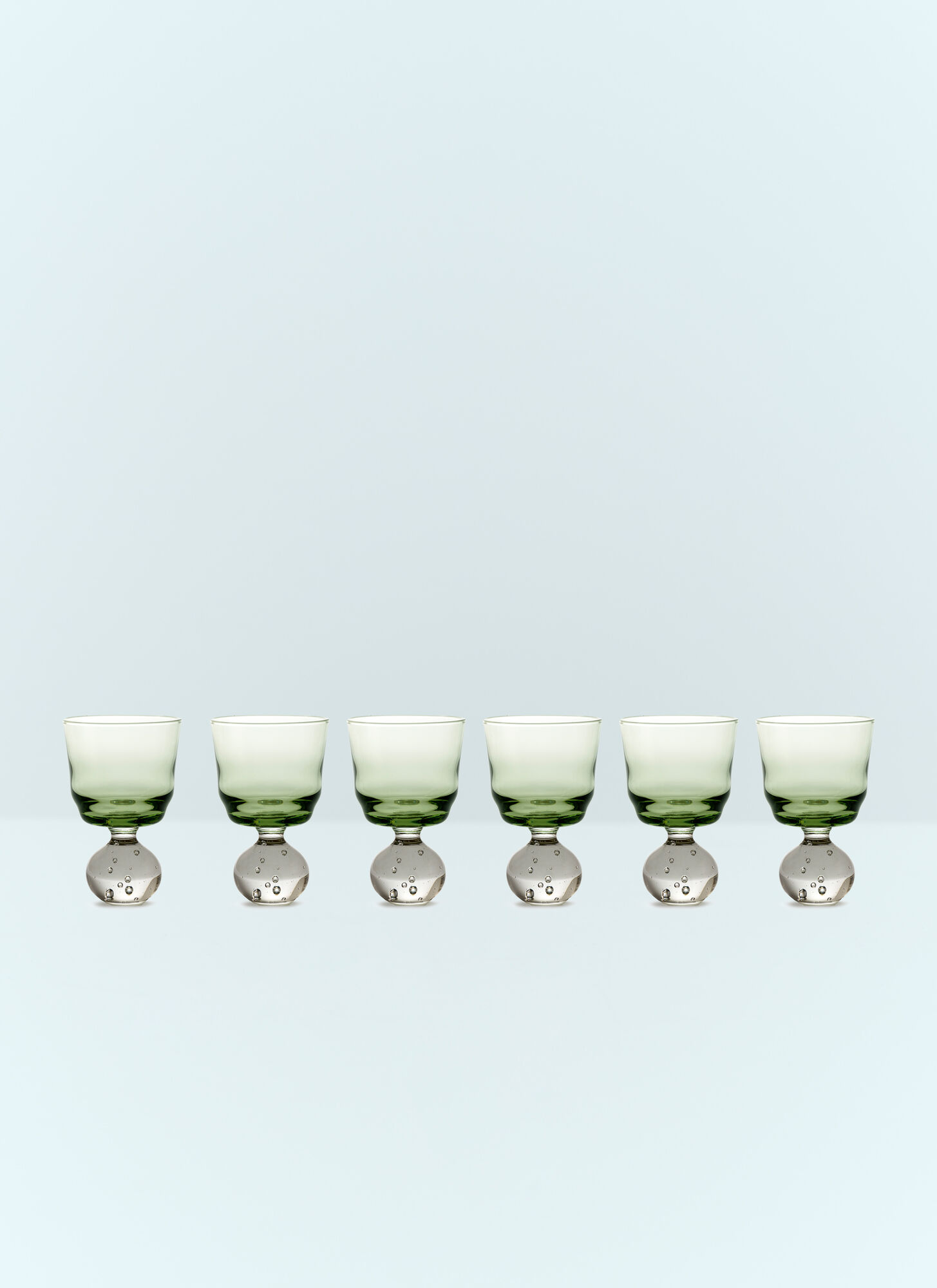 Serax Unisex Green Set Of Six Small Eternal Snow Stemmed Glasses - Glassware One Size