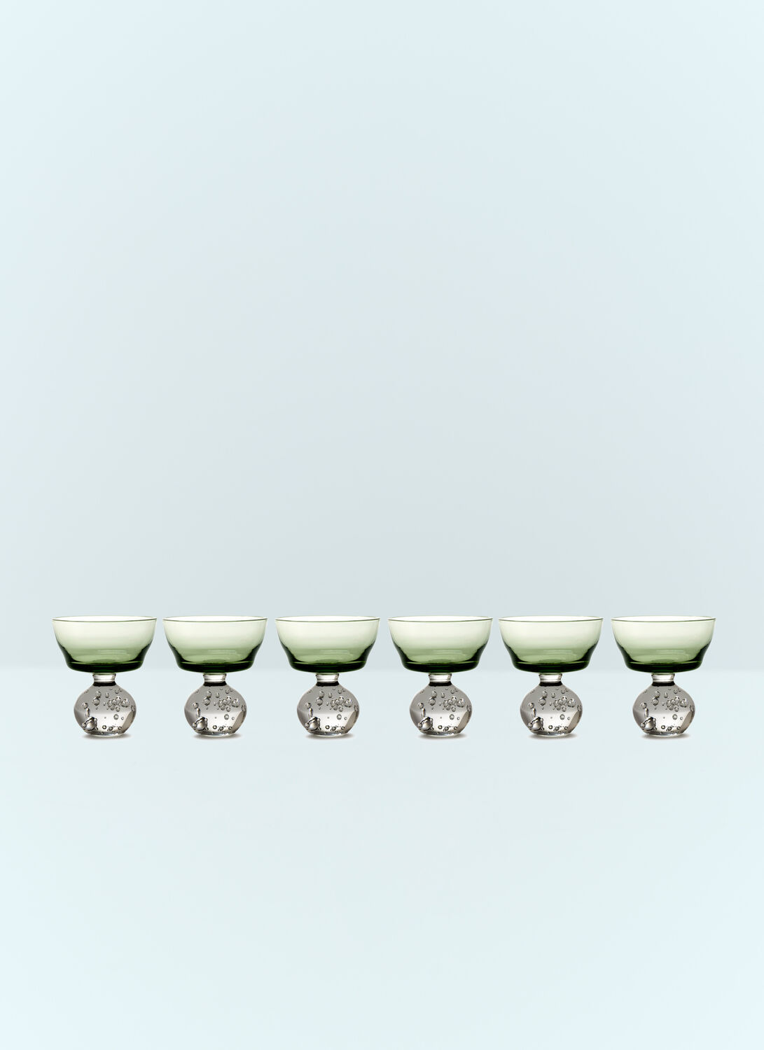 Serax Set Of Six Medium Eternal Snow Stemmed Glasses In Green