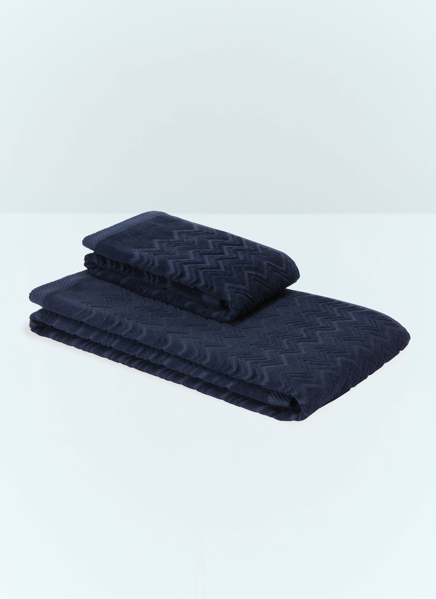 Missoni Set Of Two Chalk Towels In Blue
