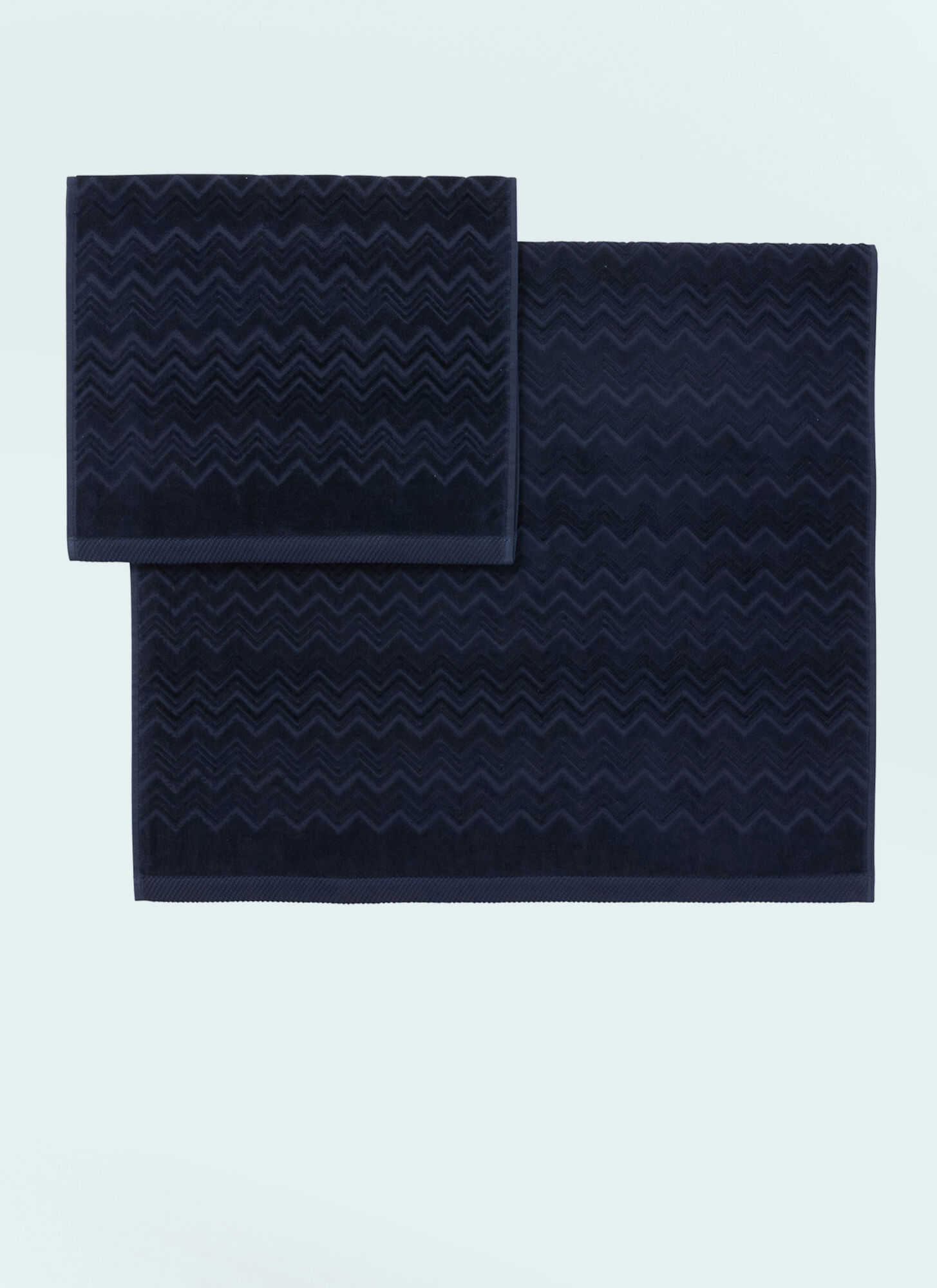  Missoni Missoni Set Of Two Chalk Towels -  Bathroom Blue One Size 