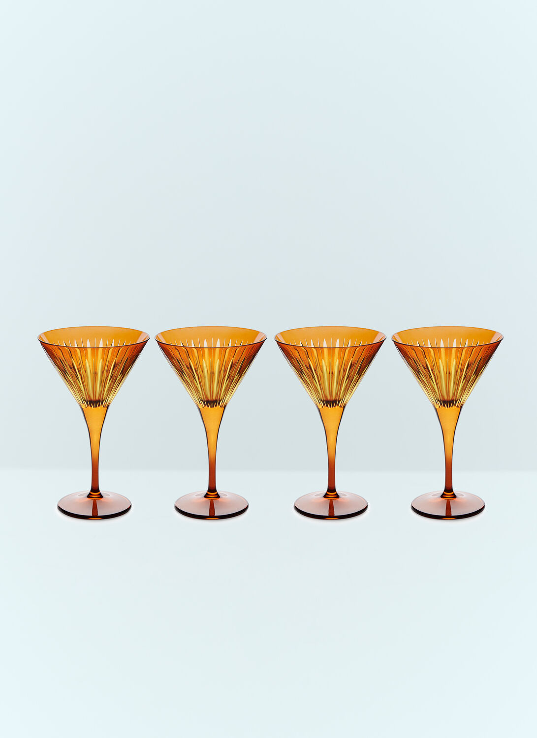 L'objet Set Of Four Prism Martini Glasses In Orange