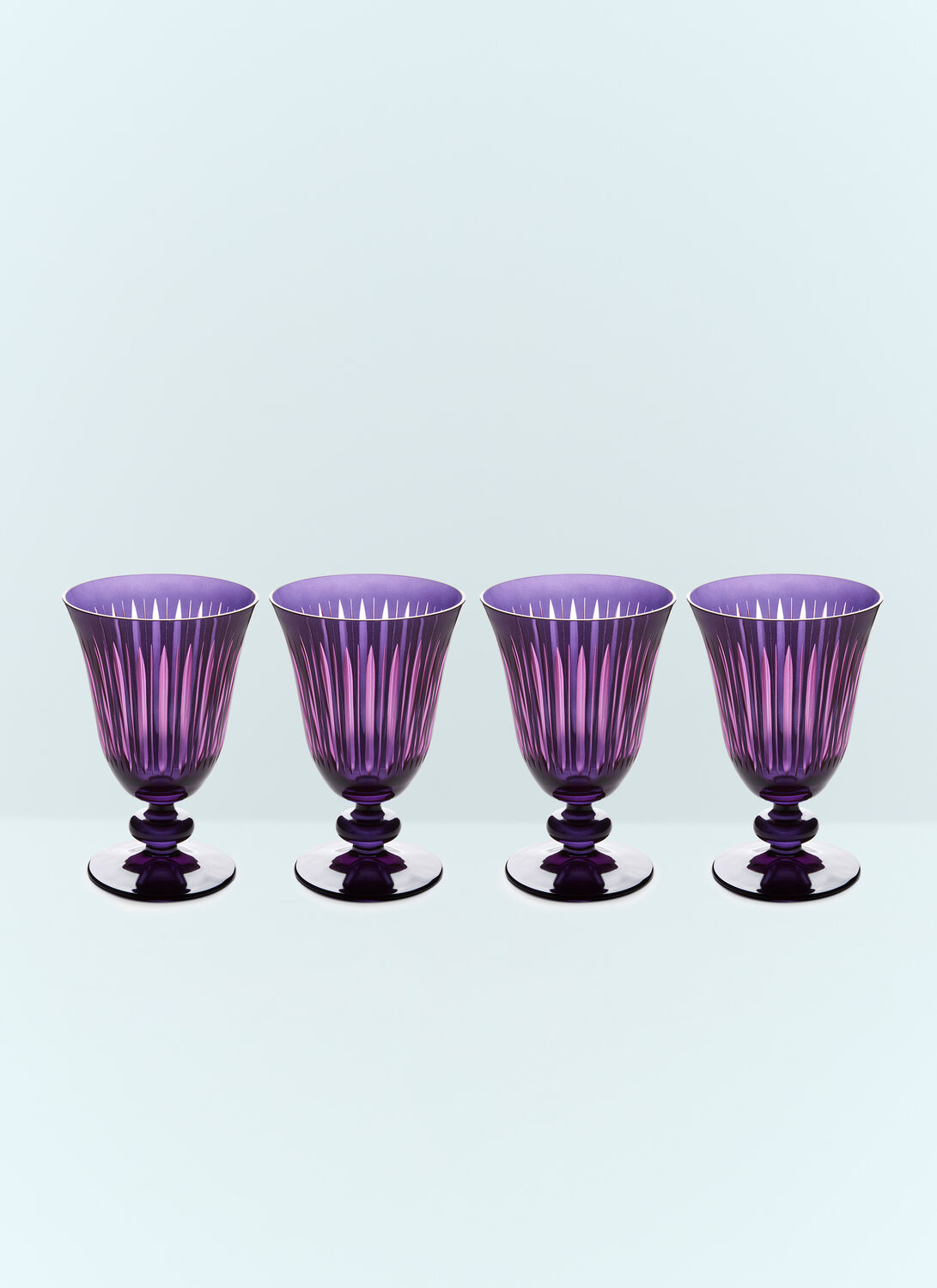 L'objet Set Of Four Prism Wine Glasses In Purple