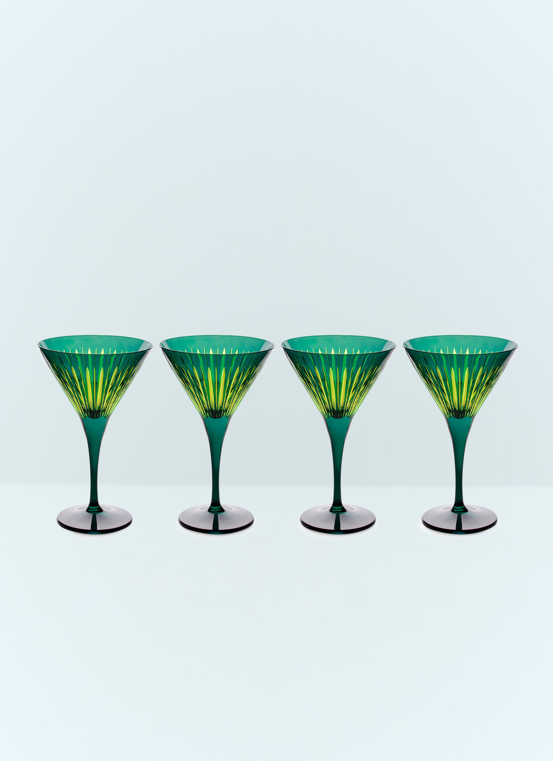 L'objet Set Of Four Prism Martini Glasses In Green
