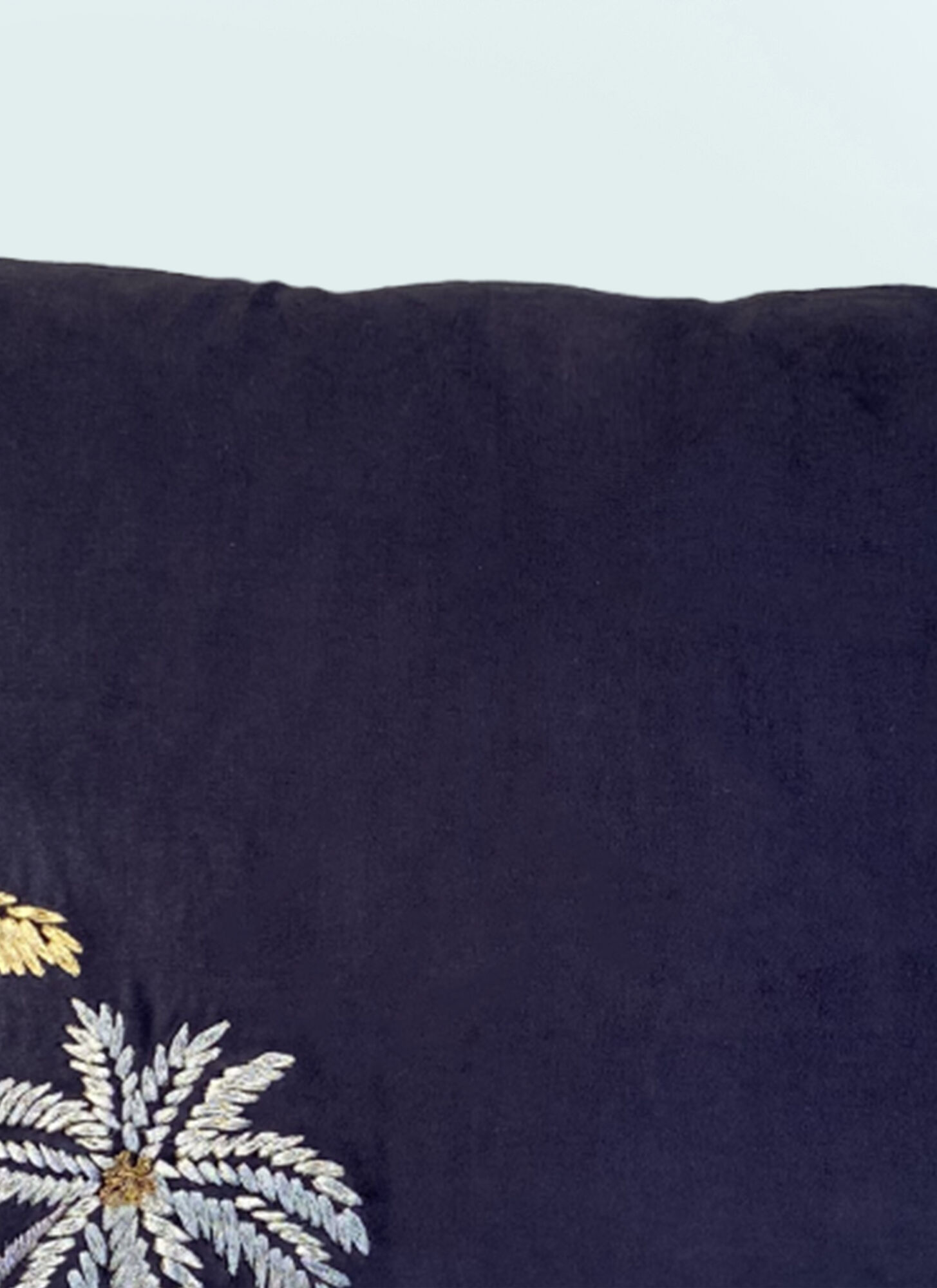  Les-ottomans Les-ottomans Palms Velvet Cushion -  Textiles Black One Size 