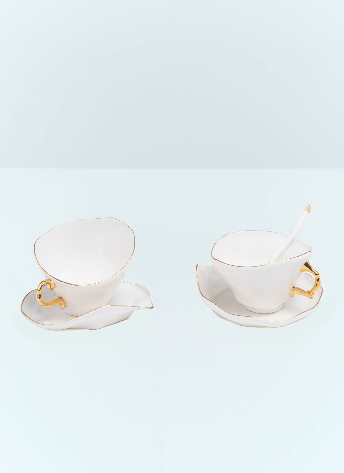 Seletti Unisex White Meltdown Teacup, Saucer And Spoon Set - Tea & Coffee One Size