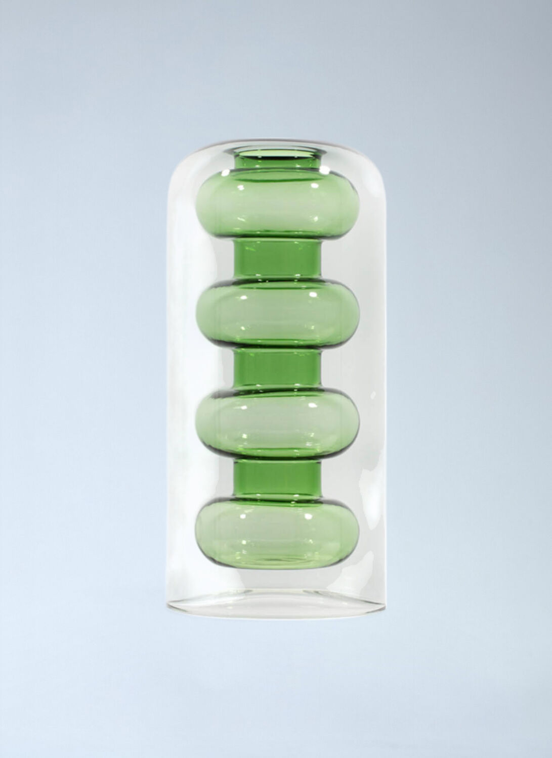 Tom Dixon Tall Bump Vase In Green