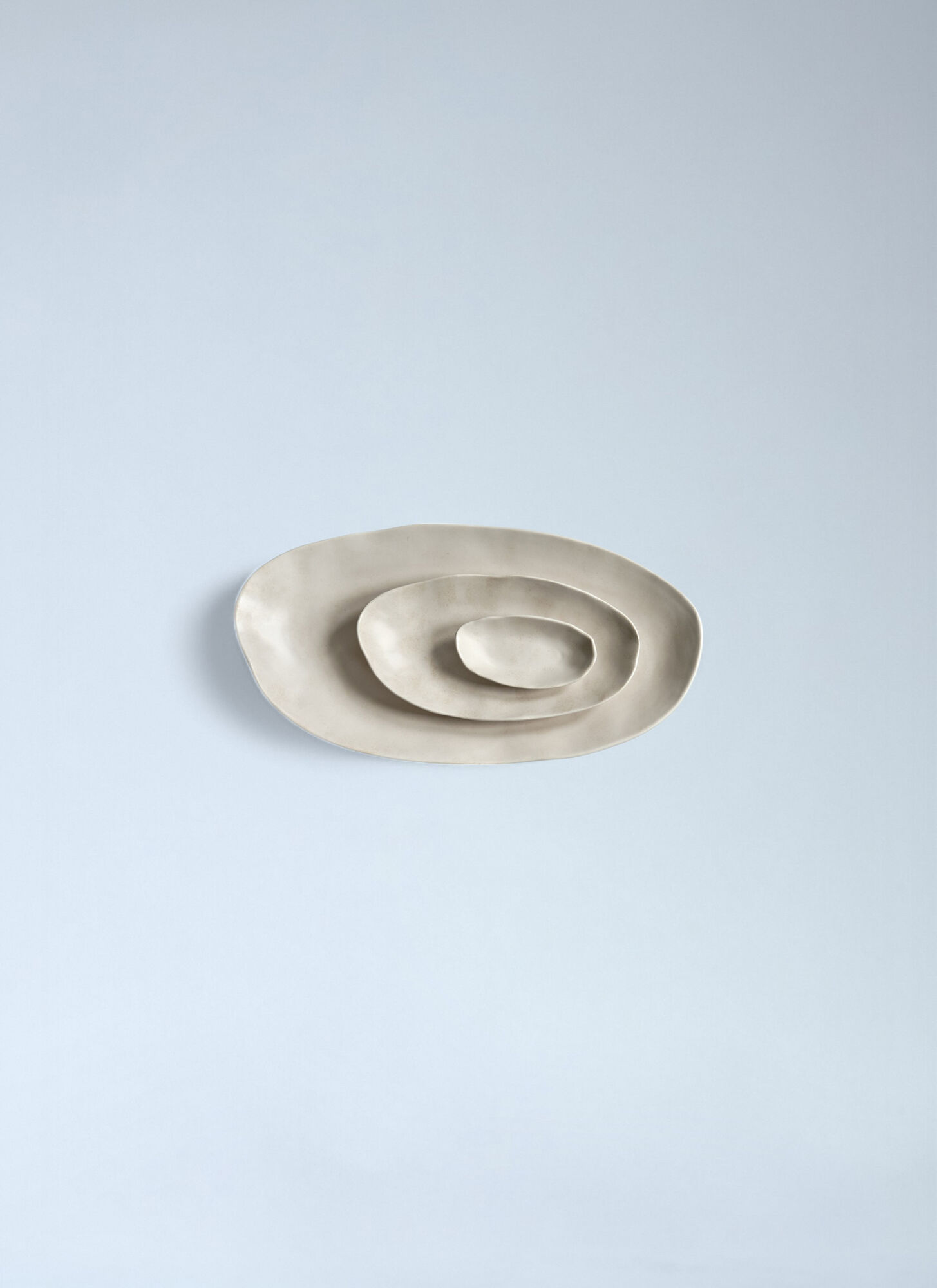  101 Copenhagen 101 Copenhagen Native Set Of Three Oval Trays -  Kitchen  Cream One Size 
