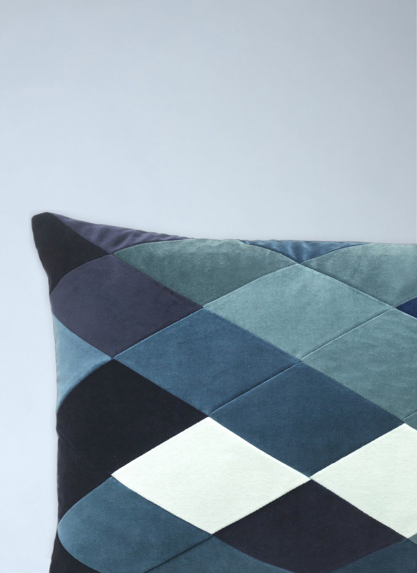  Christina Lundsteen Christina Lundsteen Geometric Patchwork Cushion -  Textiles Blue One Size 